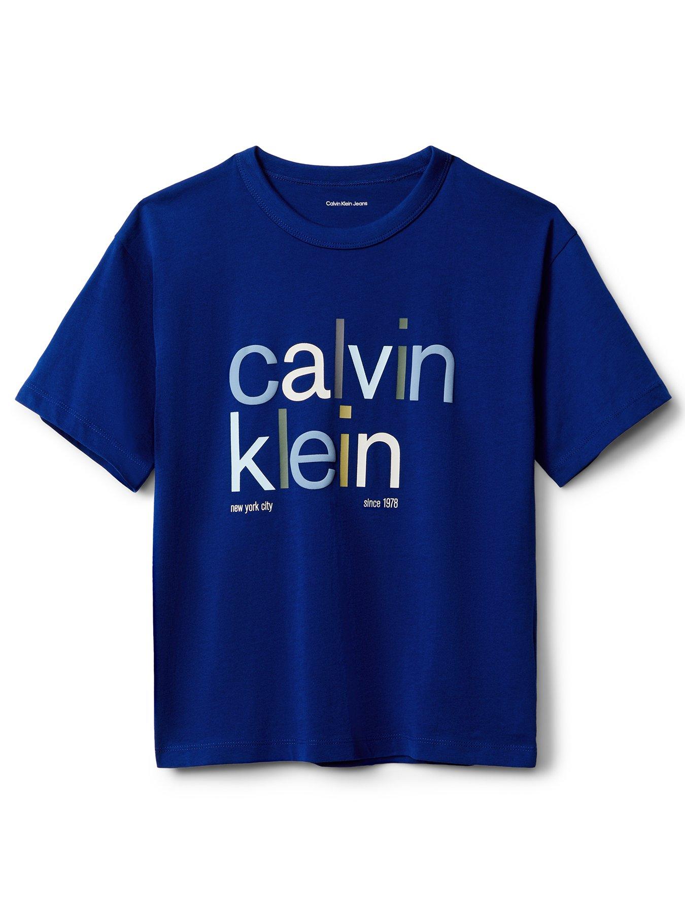undefined Boys Colour Logo Graphic Short Sleeve T-Shirt - Bold Blue