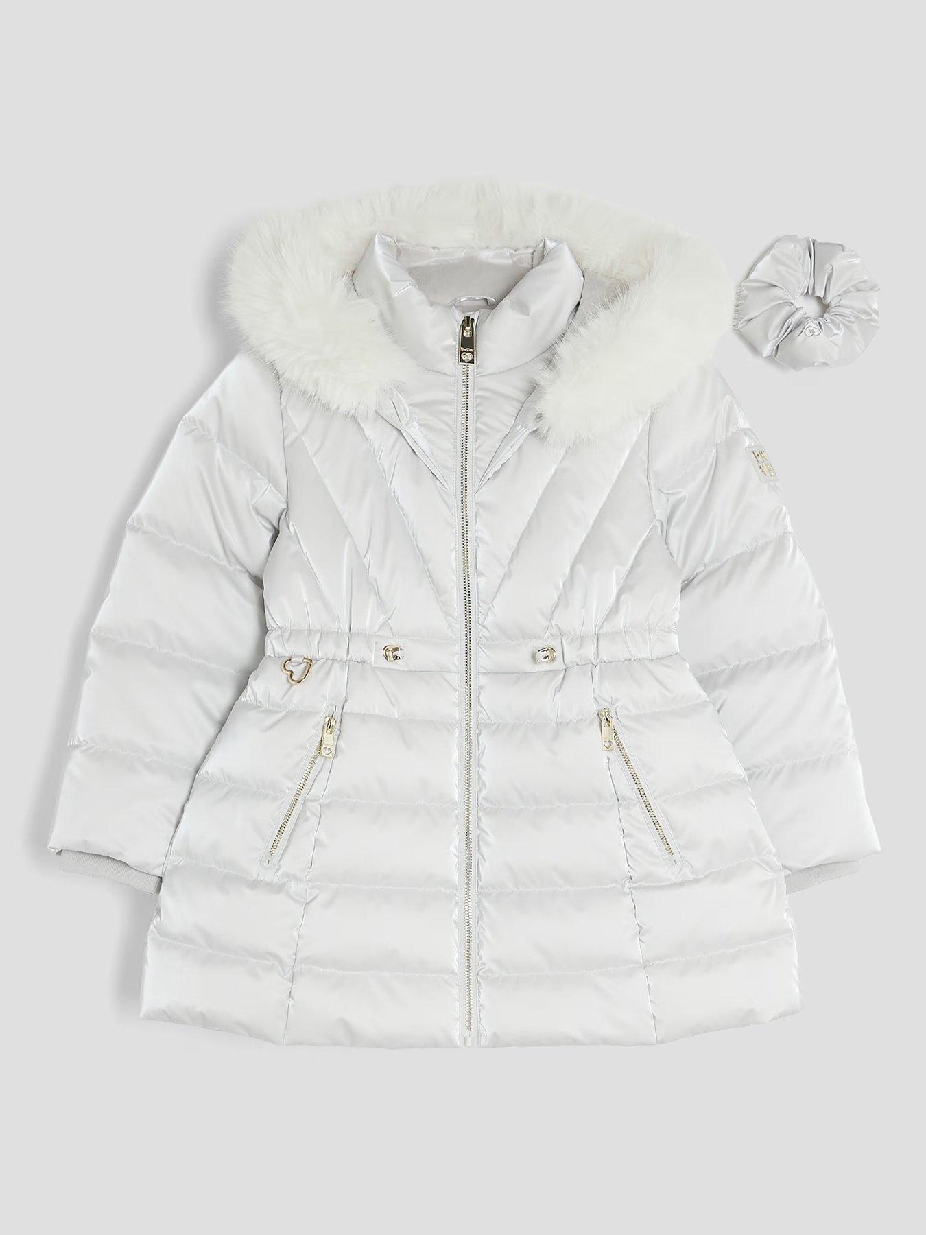 River Island Older Girls High Shine Glam Padded Grey Very