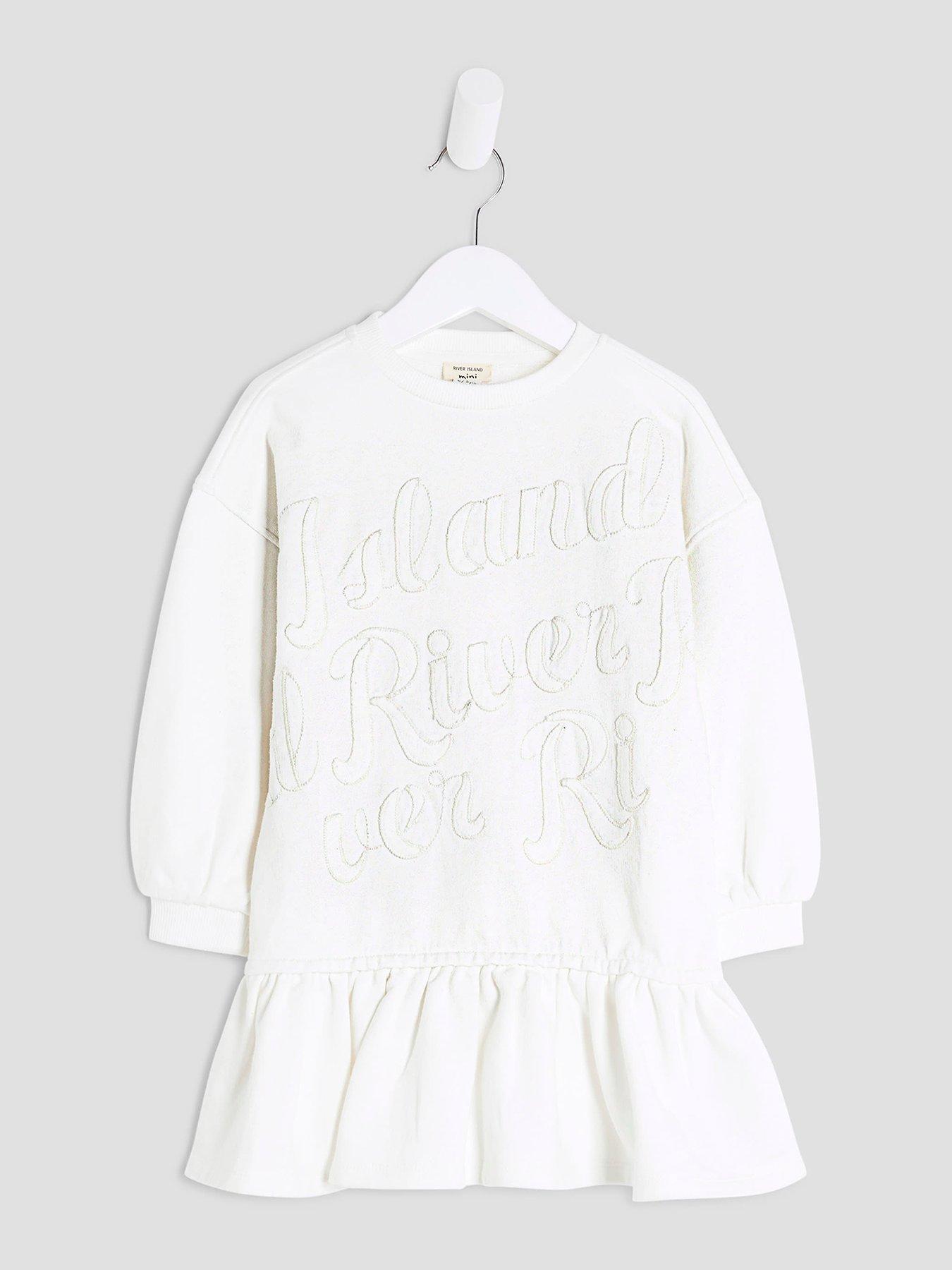 undefined Girls 2 In 1 Sweatshirt Dress - Cream
