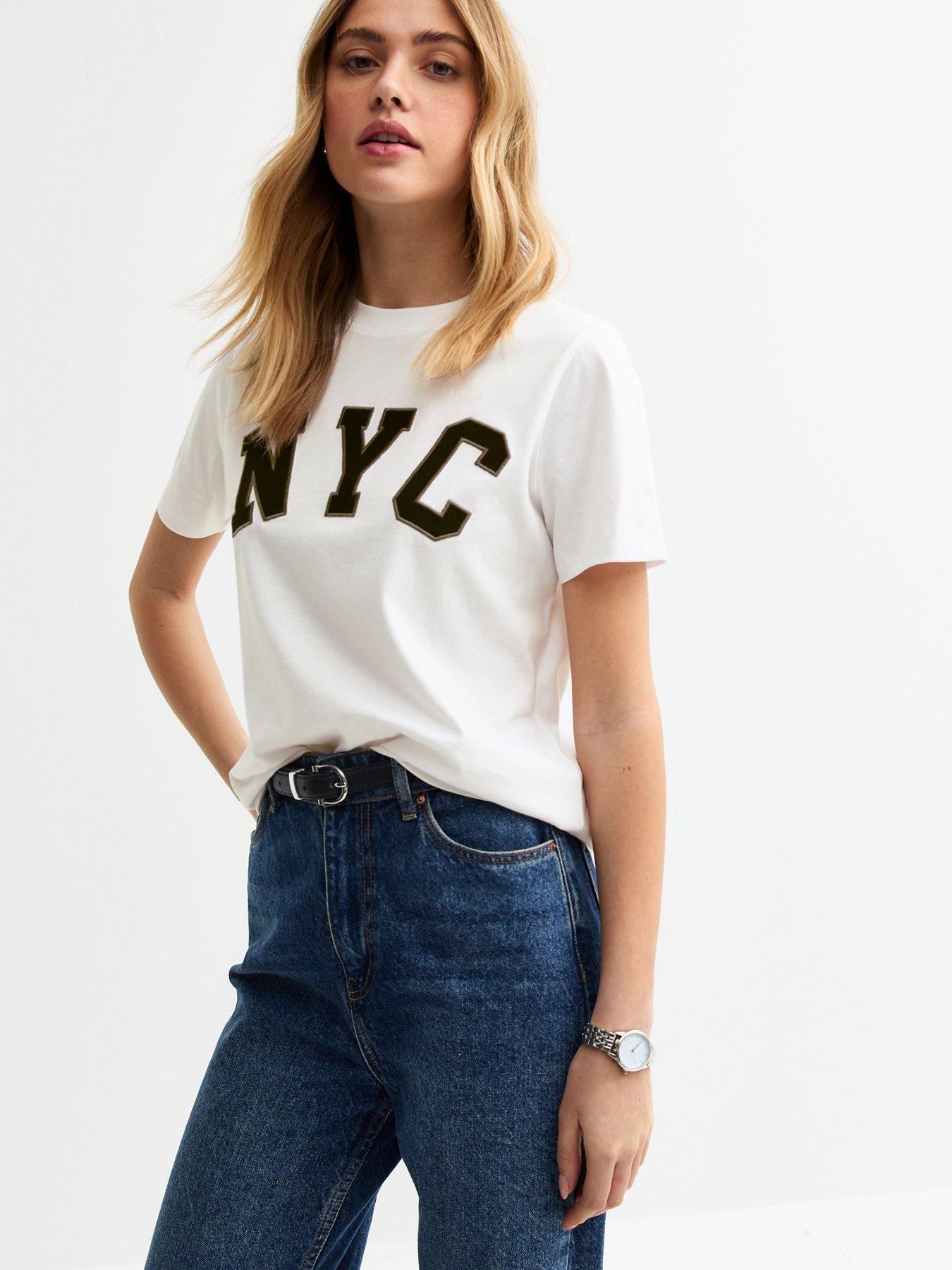 undefined NYC Logo Print T-Shirt - White