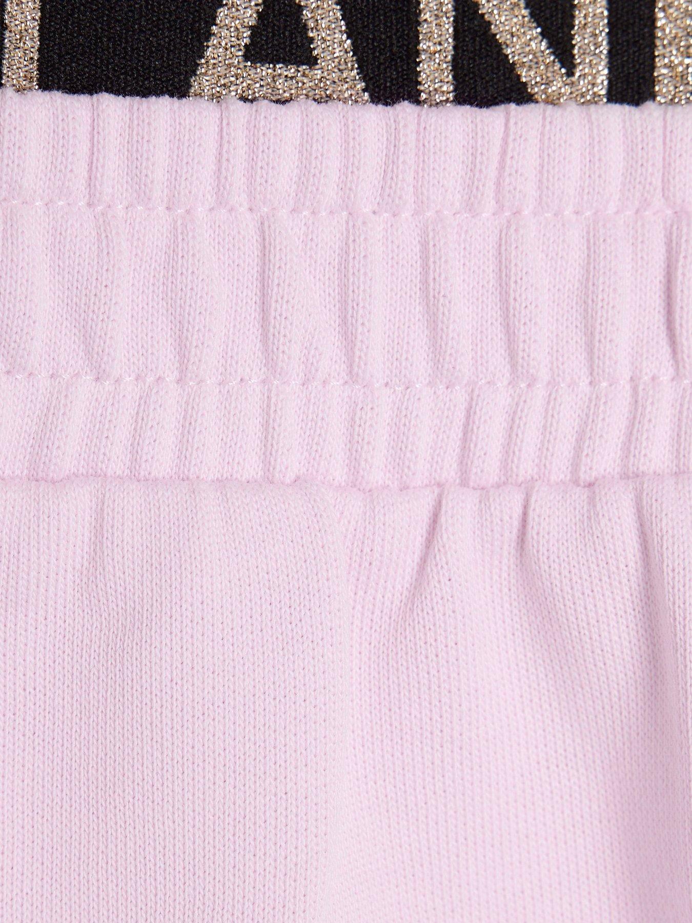 Image 3 of 3 of River Island Older Girls Glitter Ri Waistband Tank Top Set  - Pink