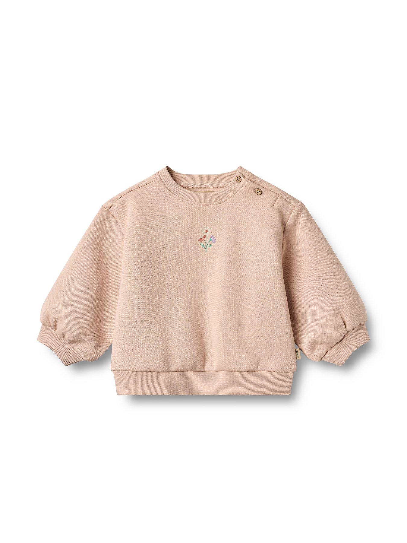 Image 1 of 2 of Wheat Baby Girls Eliza Embroidered Sweatshirt - Pink