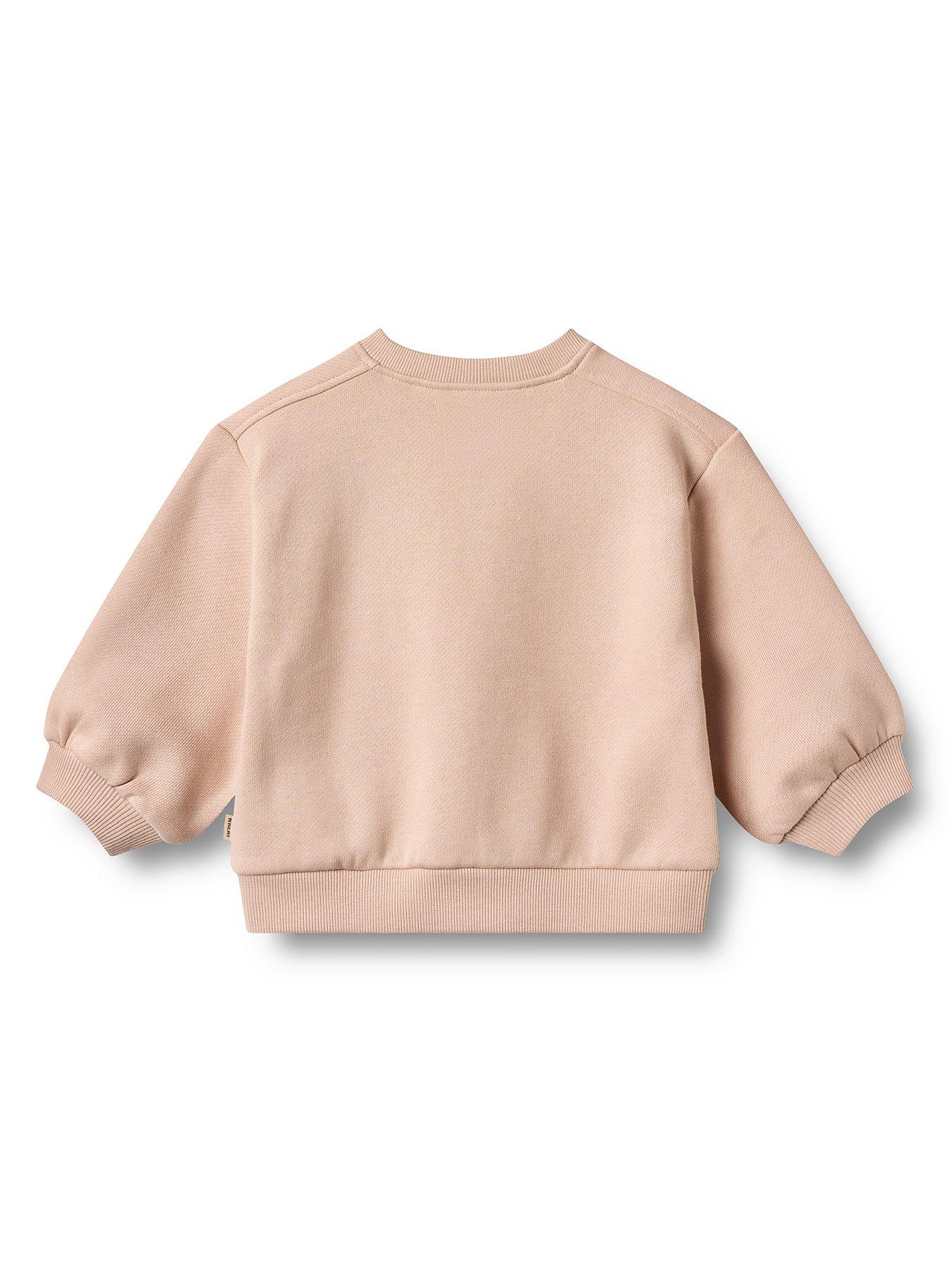 Image 2 of 2 of Wheat Baby Girls Eliza Embroidered Sweatshirt - Pink