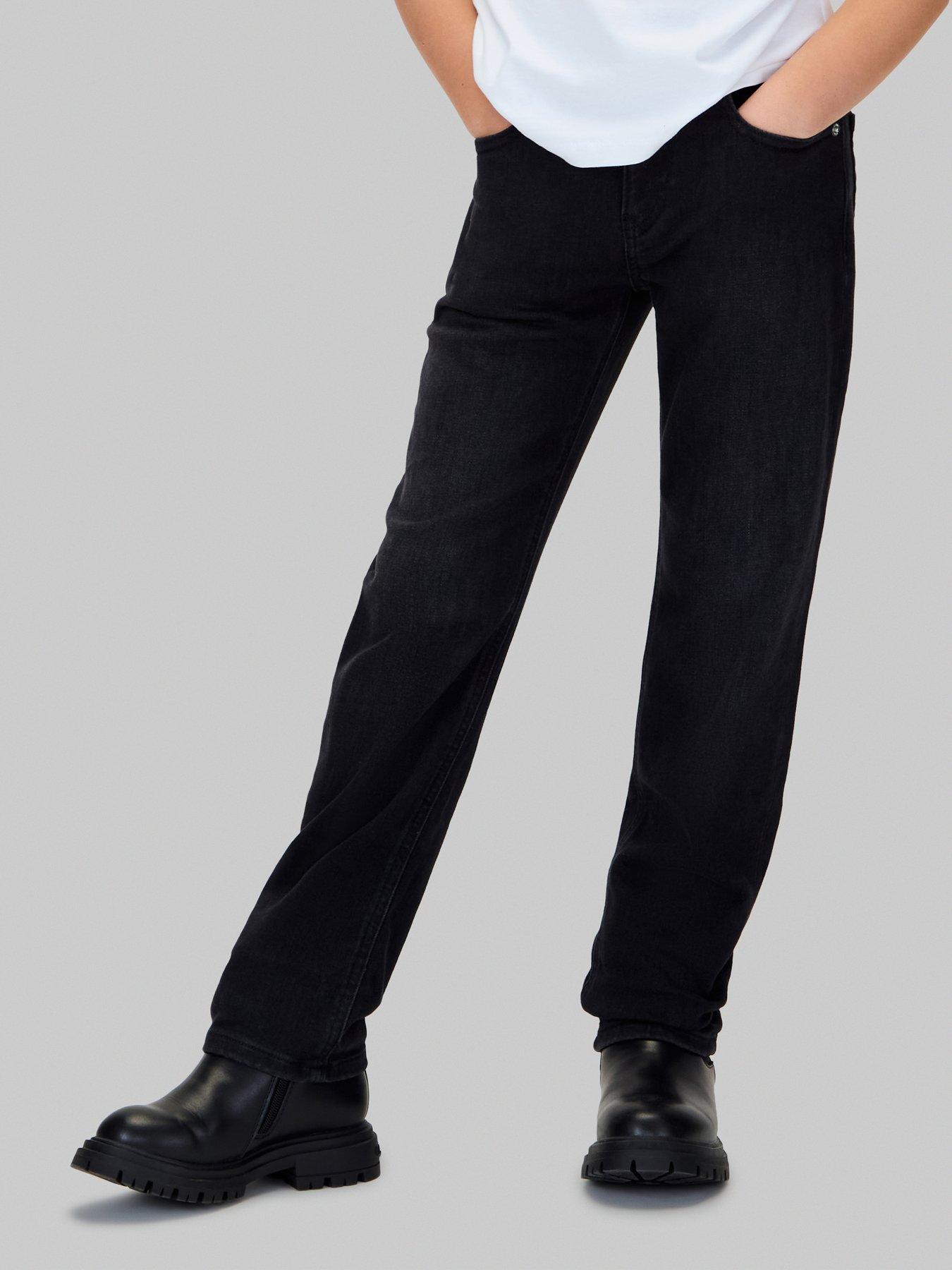 undefined Boys Reg Straight Washed Jeans - Black