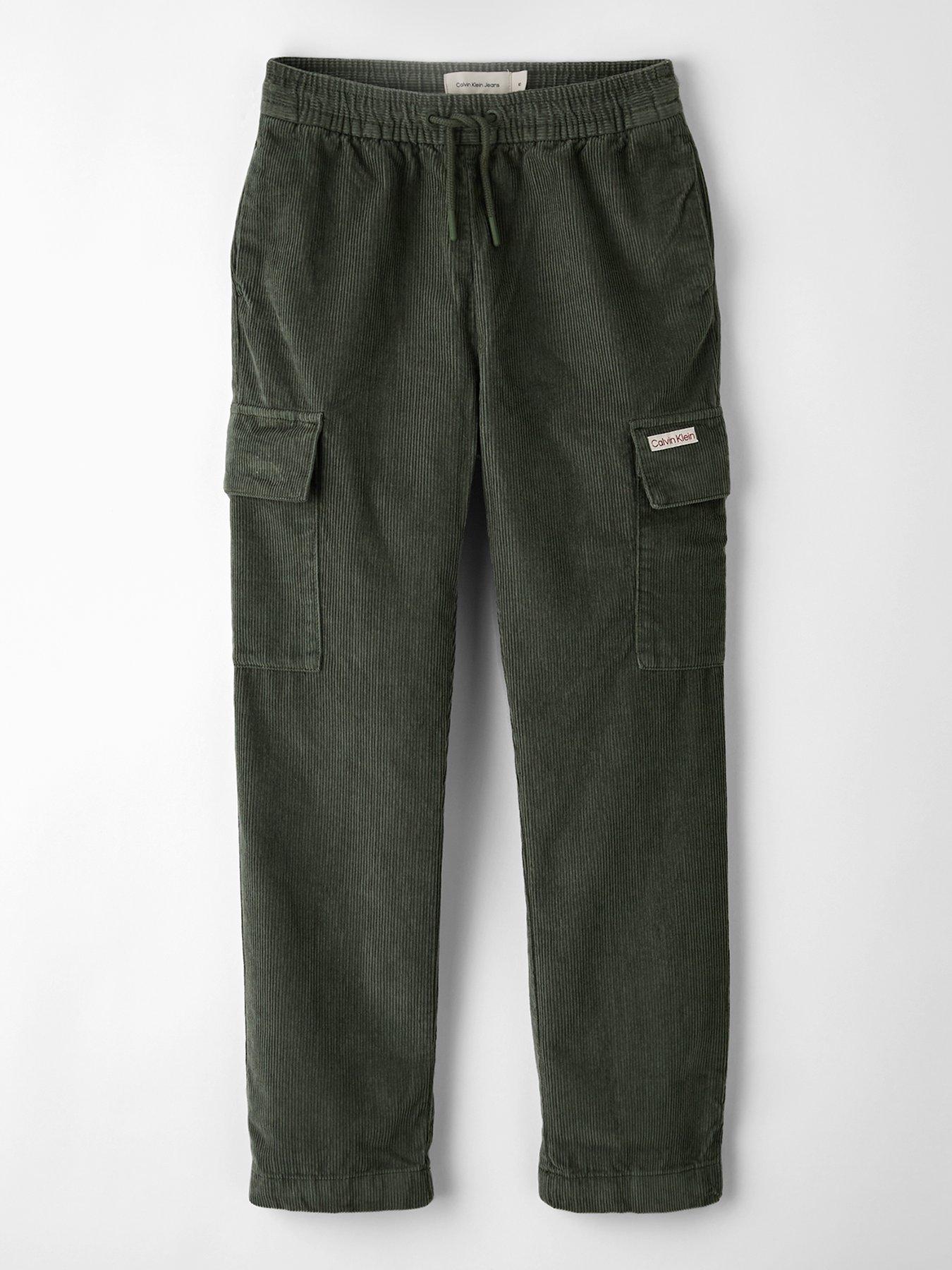 Calvin Klein Jeans Boys Corduroy Straight Pants, Khaki, Size 10 Years