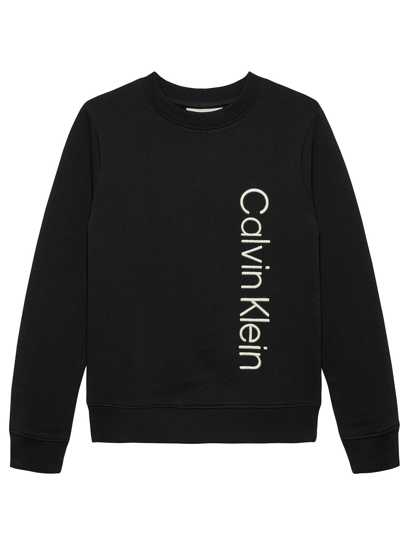 undefined Boys Terry Side Graphic Crewneck Sweatshirt - Black