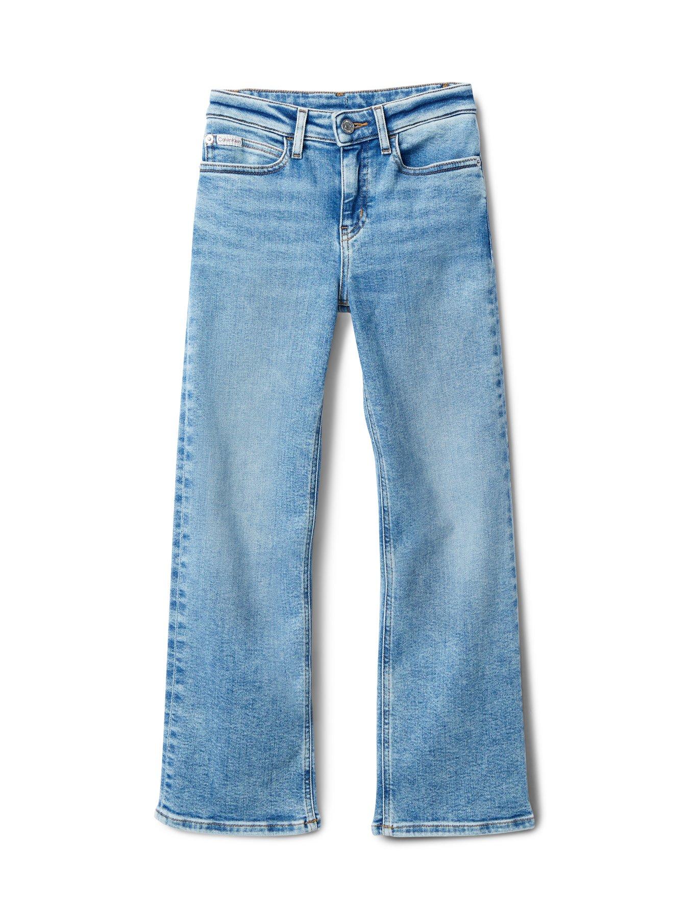 Calvin Klein Jeans Girls Wide Leg Ocean Denim - Ocean Stretch - Blue
