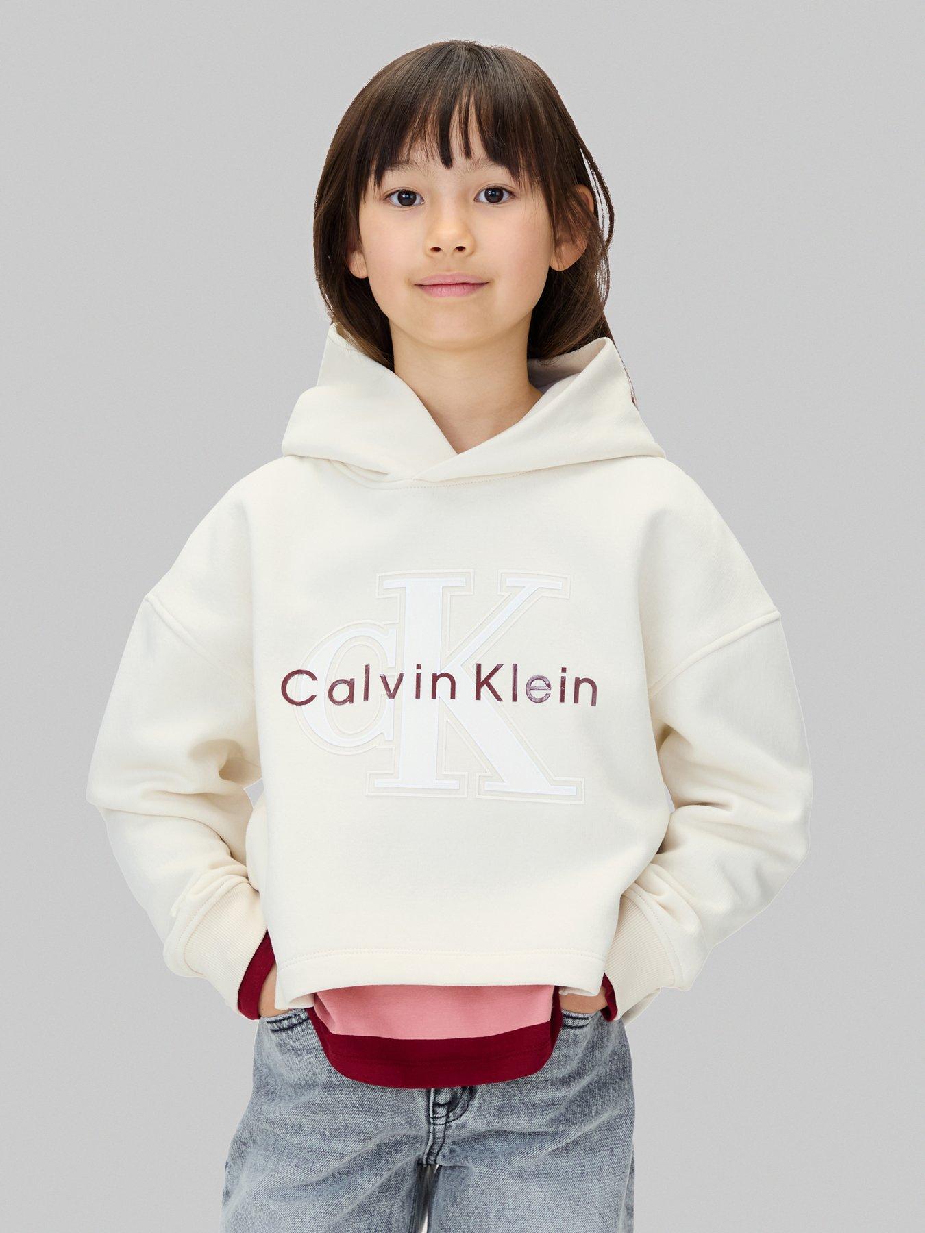 undefined Girls Festive Graphic Fleece Hoodie - Whitecap Gray