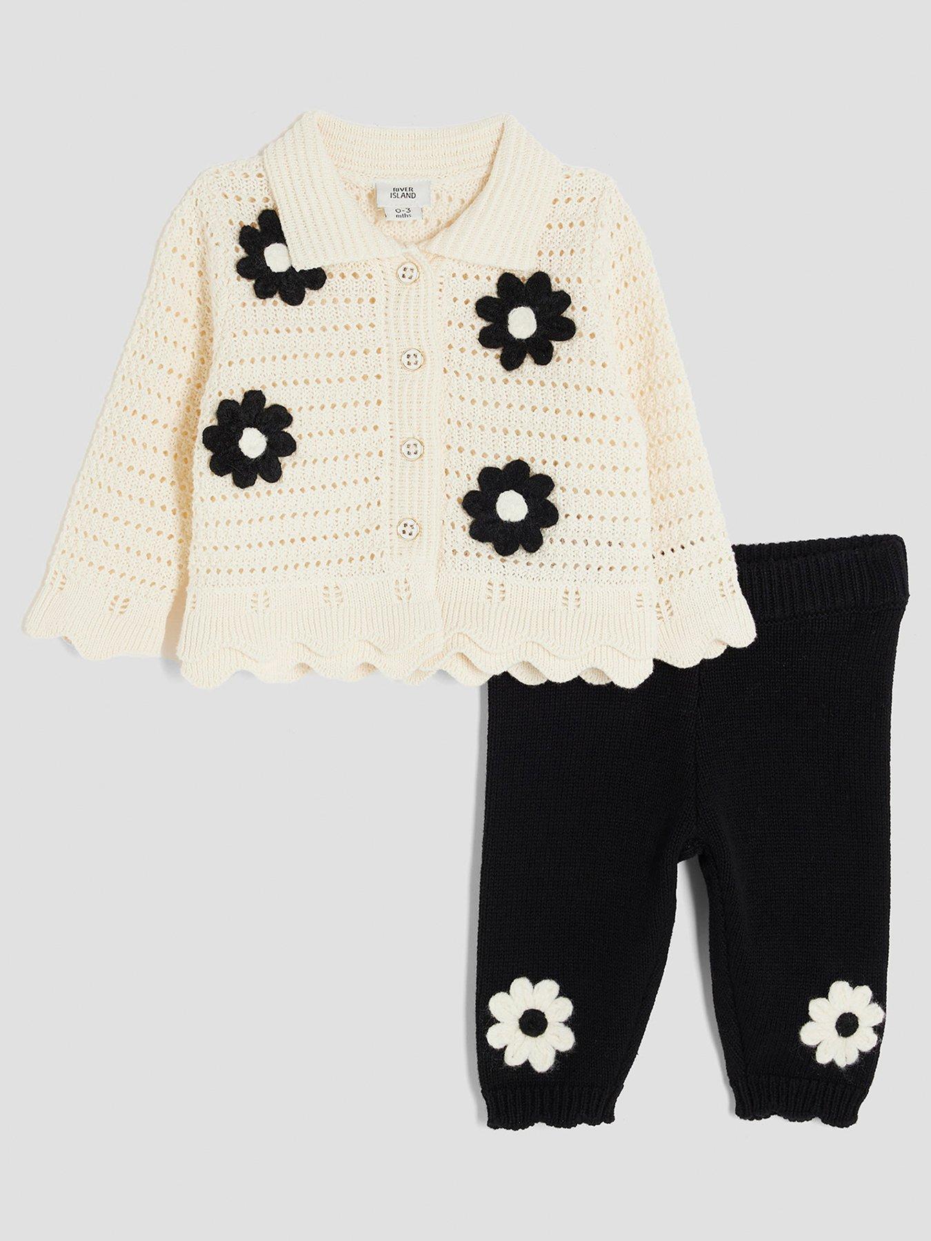 undefined Girls Daisy Crochet Set - Cream