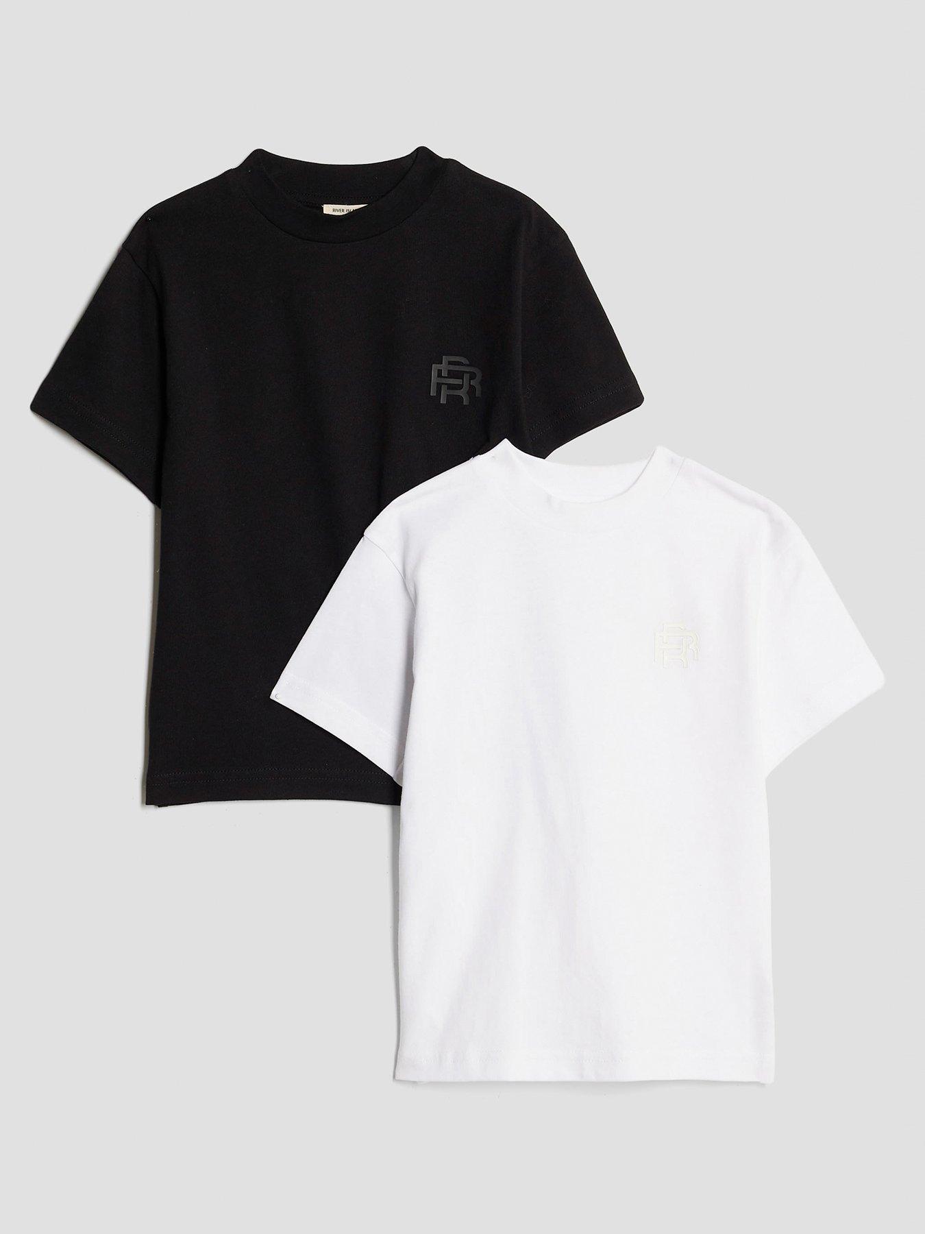 River Island Mini Boys 2 Pack Essentials T-Shirts - Black