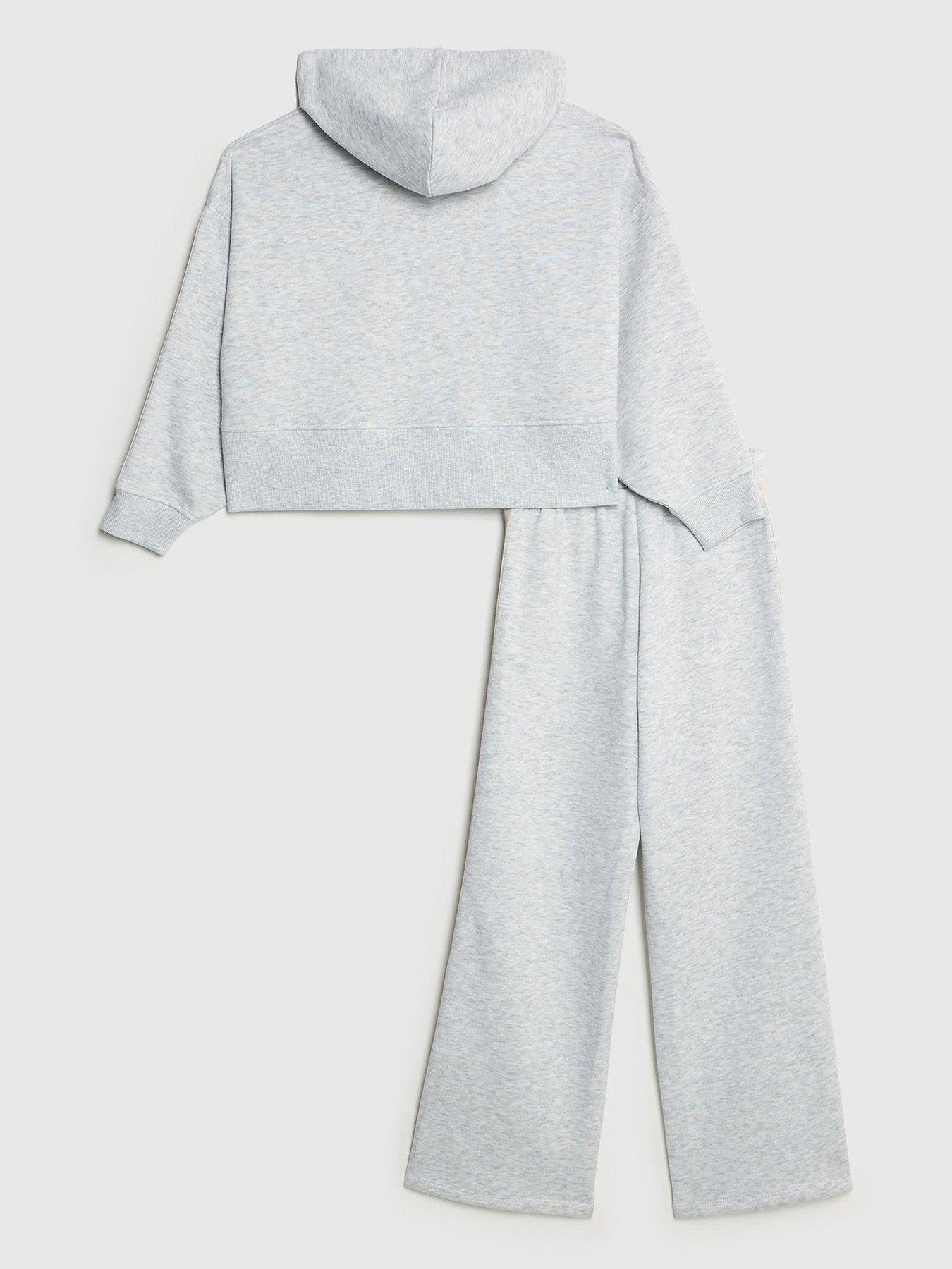 Image 2 of 4 of River Island Older Girls Hooded Sweat Set - Grey