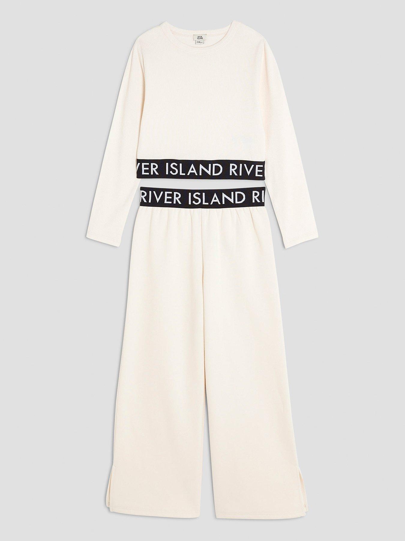 River Island Older Girls Top And Jogger Set - Cream