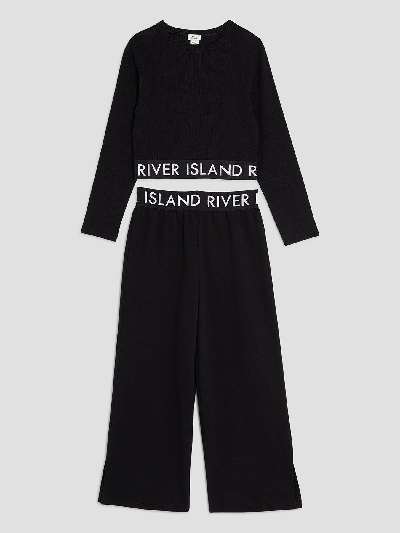 undefined Older Girls Top And Jogger Set - Black
