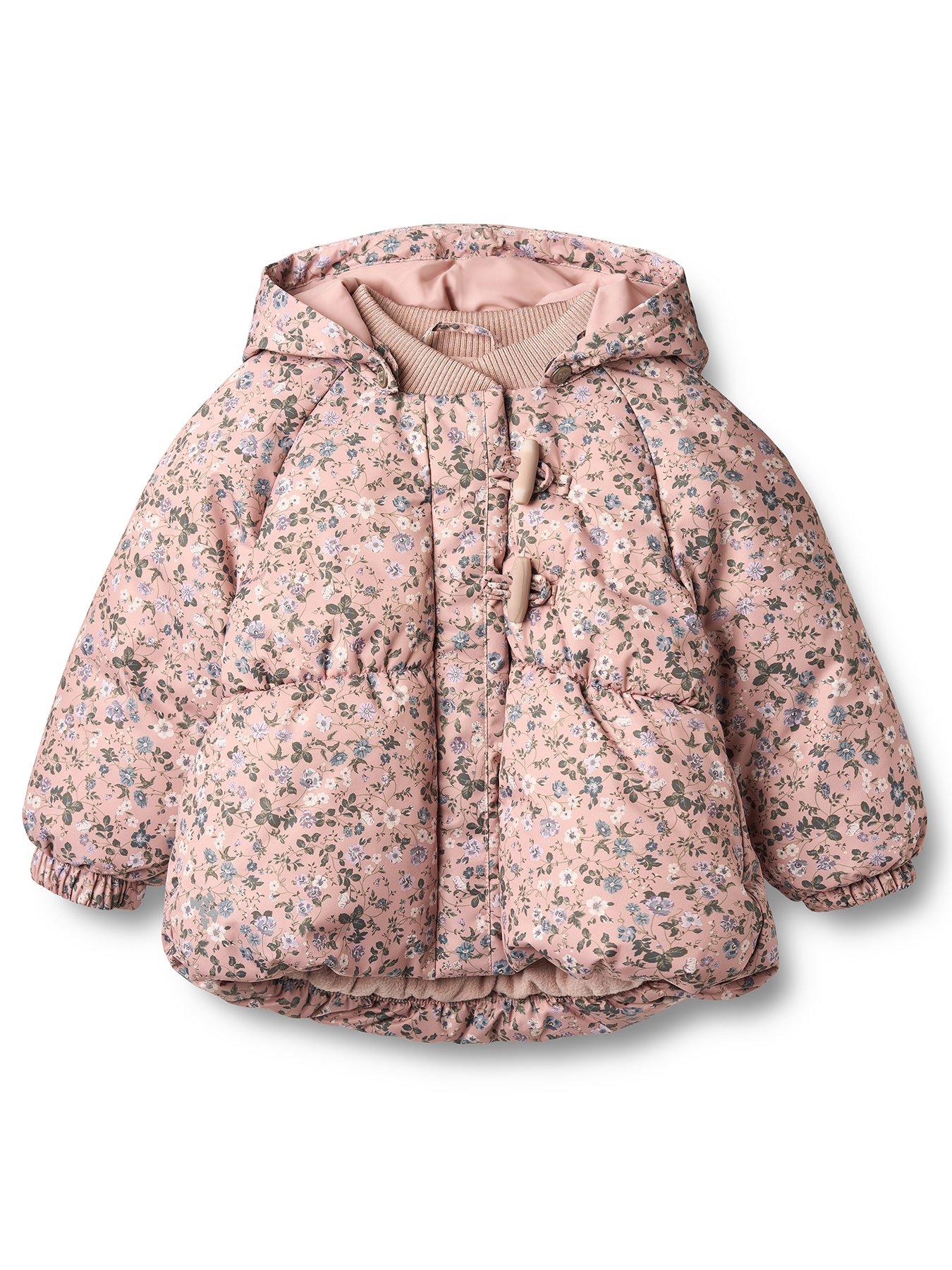 Image 1 of 4 of Wheat Baby Girls Floral Padded Olga Jacket - Pink