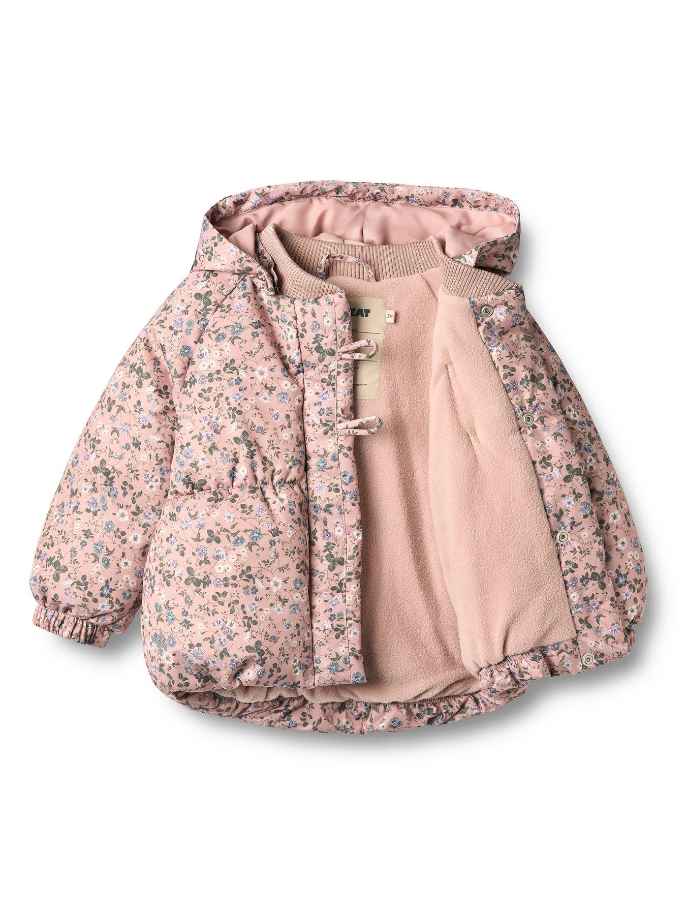 Image 3 of 4 of Wheat Baby Girls Floral Padded Olga Jacket - Pink