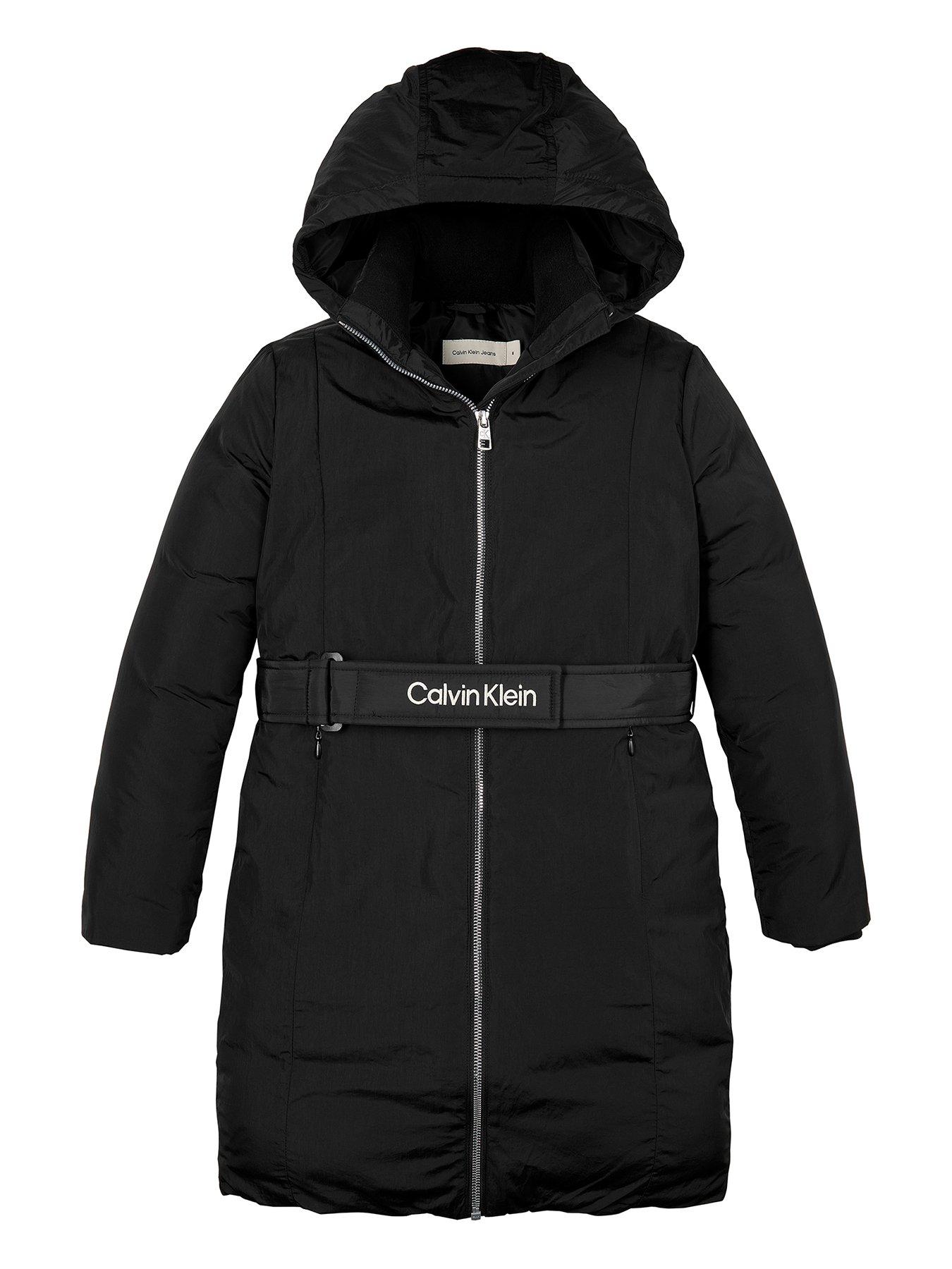 Calvin Klein Jeans Girls Classic Belted Coat - Black