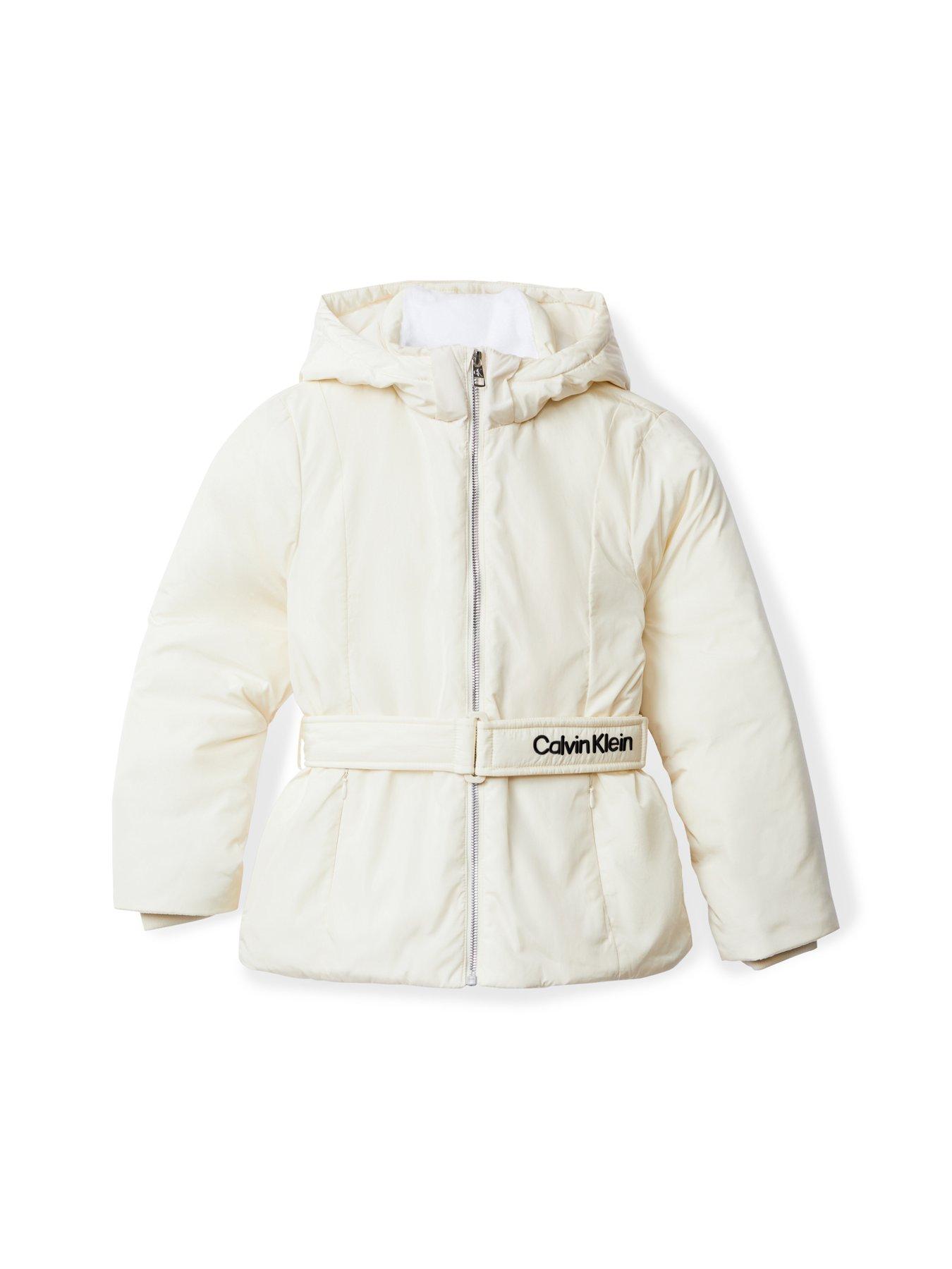 Calvin Klein Jeans Girls Classic Belted Jacket  - Cream