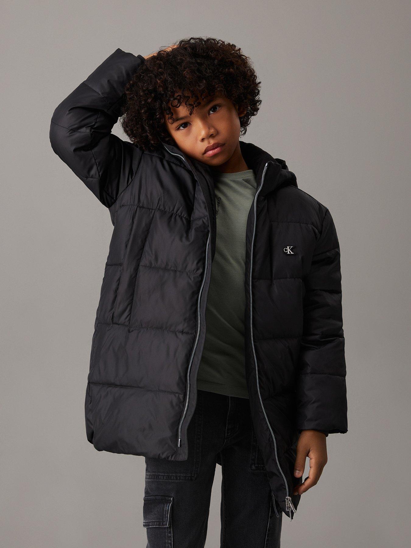 undefined Boys Essential Parka Jacket - Black
