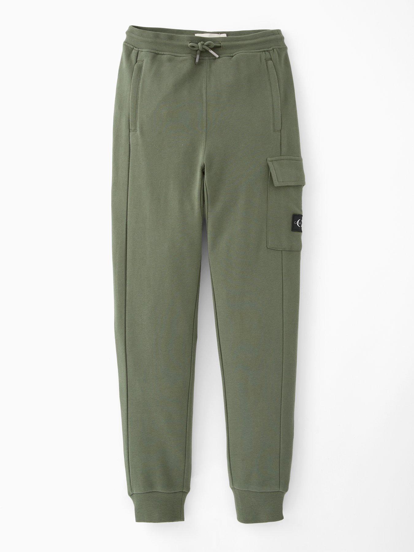 undefined Boys Badge Relaxed Sweatpants - Khaki