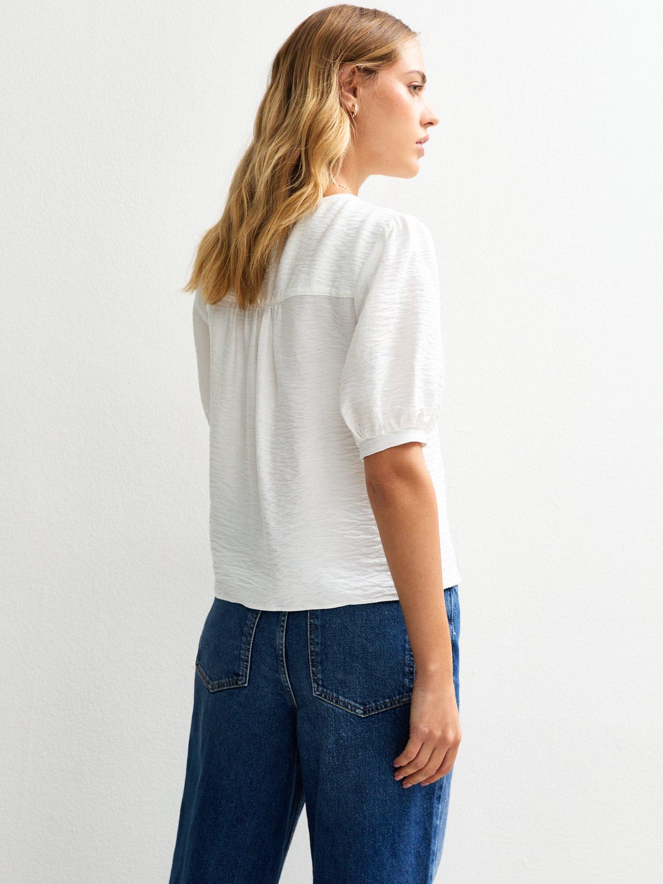 Tiered Button Through Top - White main image 1