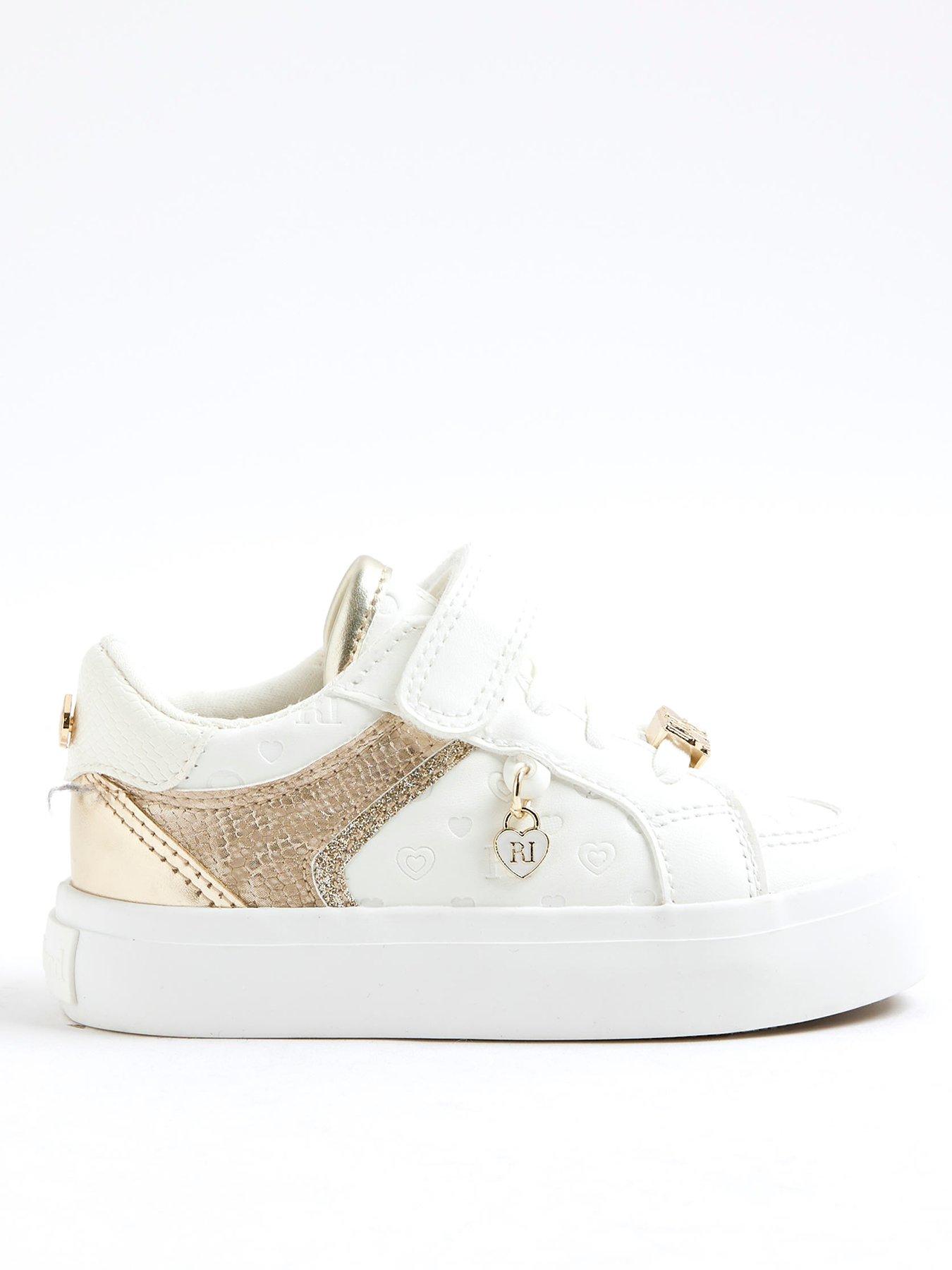 undefined Girls Heart Embossed Trainers - White