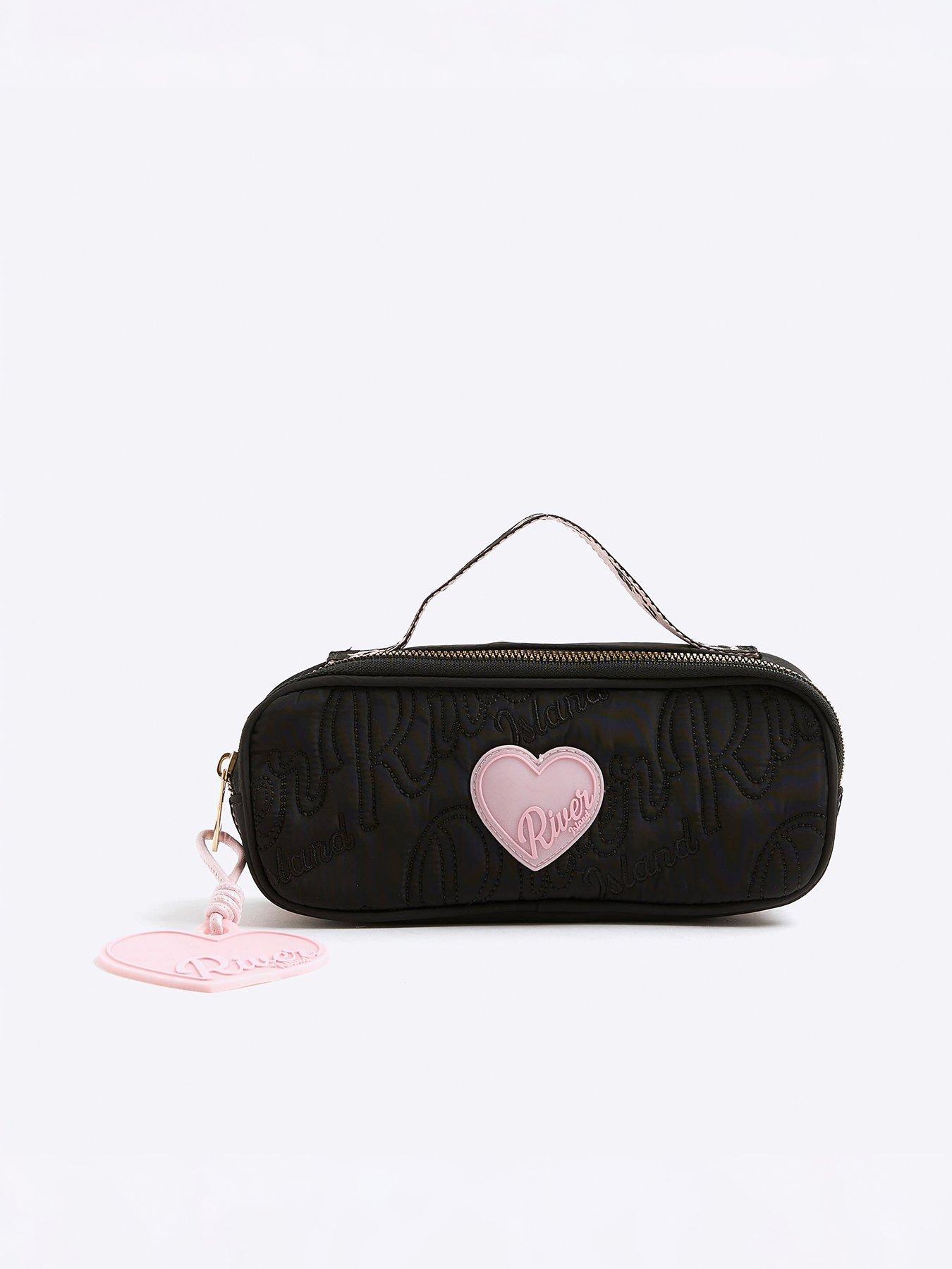 undefined Older Girls Nylon Script Pencil Case - Black