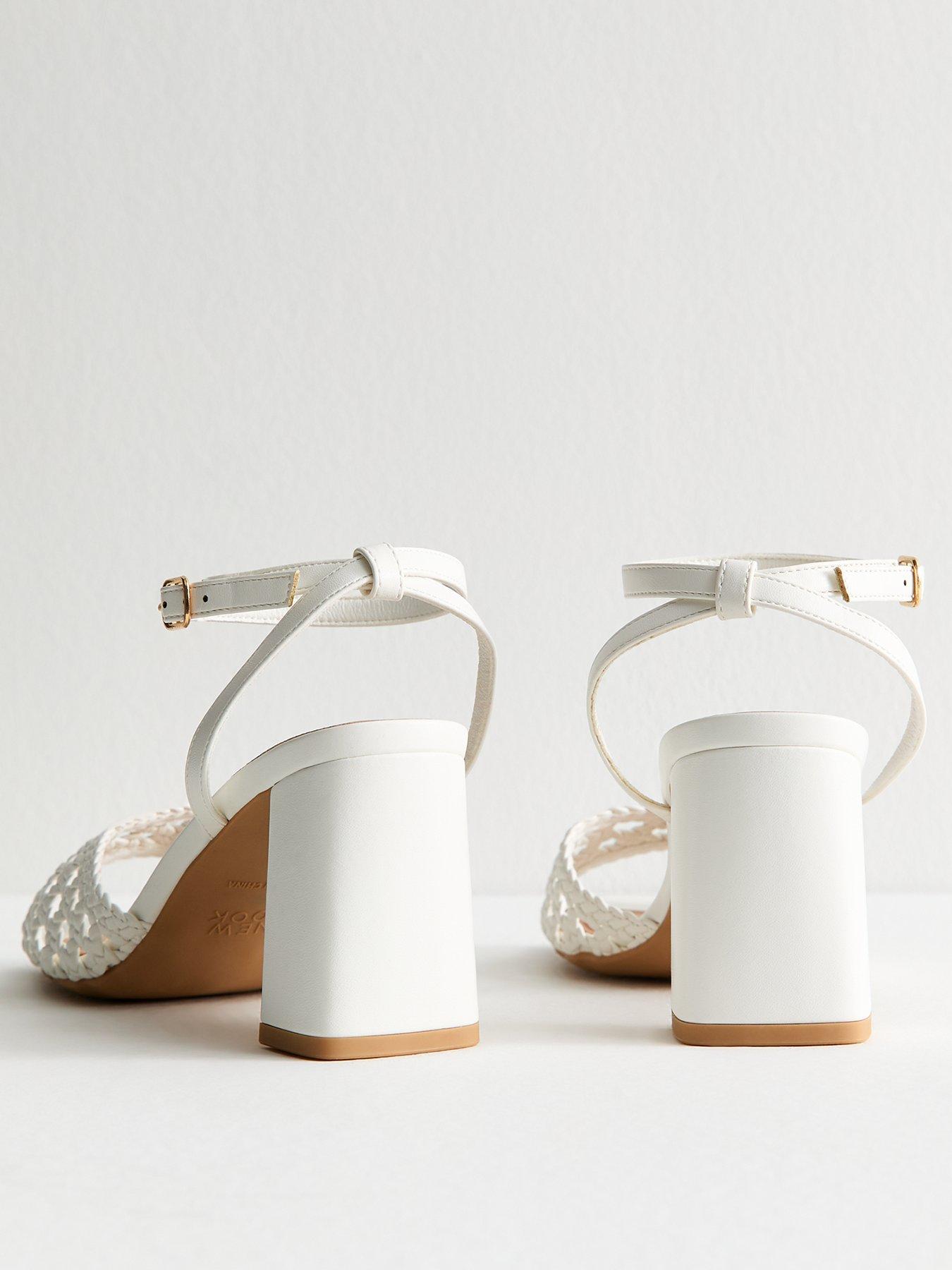 Image 3 of 6 of New Look C Weaving 2 Part Block Heel Sandal 75 - White