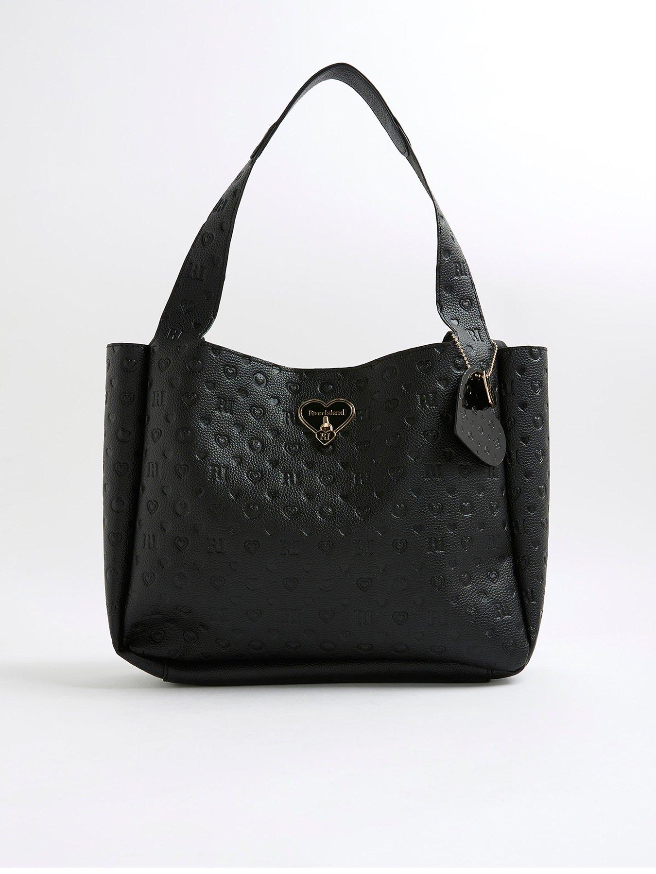 undefined Older Girls Embossed Shopper Bag - Black