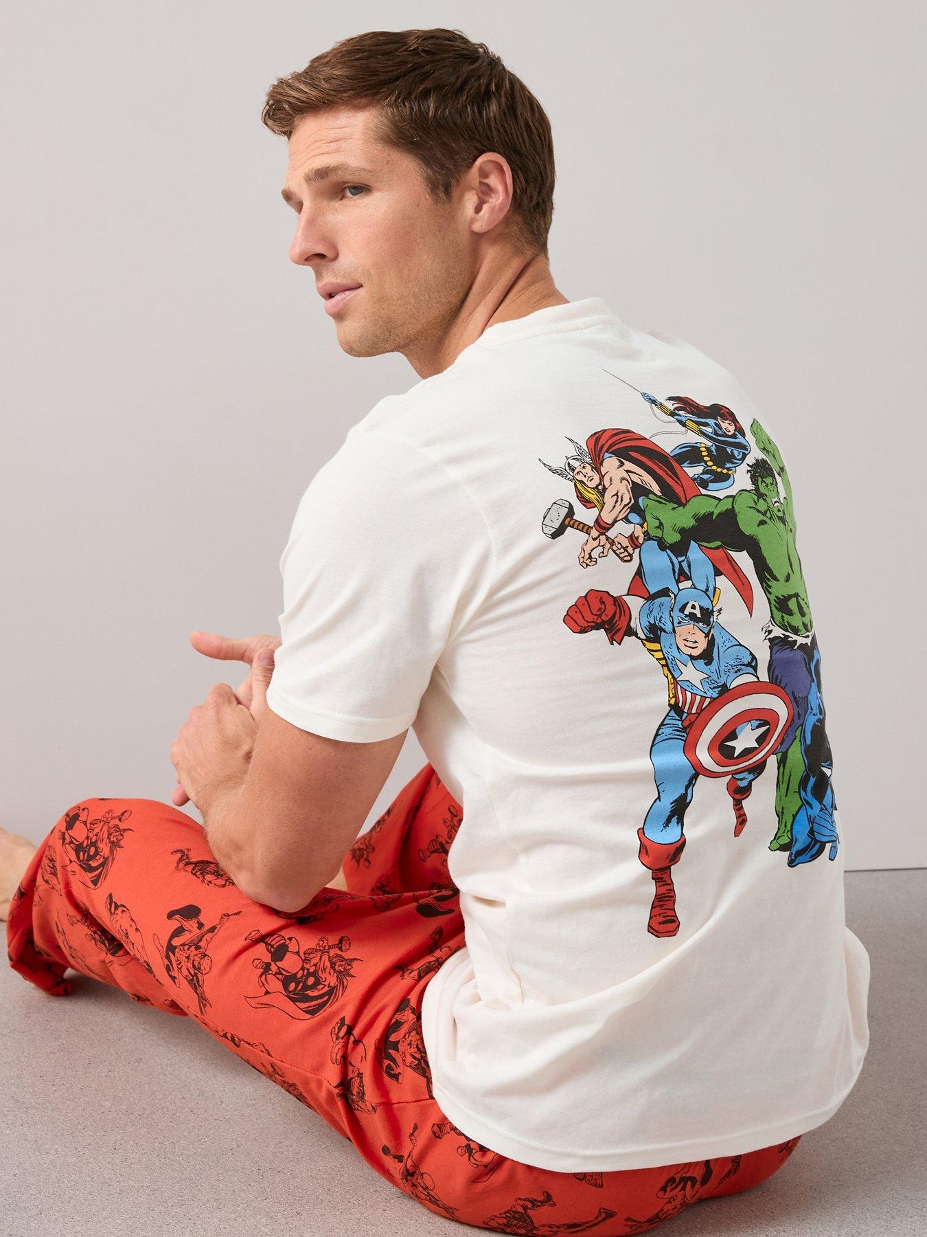 The Very Collection: Marvel Avengers Back Print Short Sleeve Pyjama Set - Red