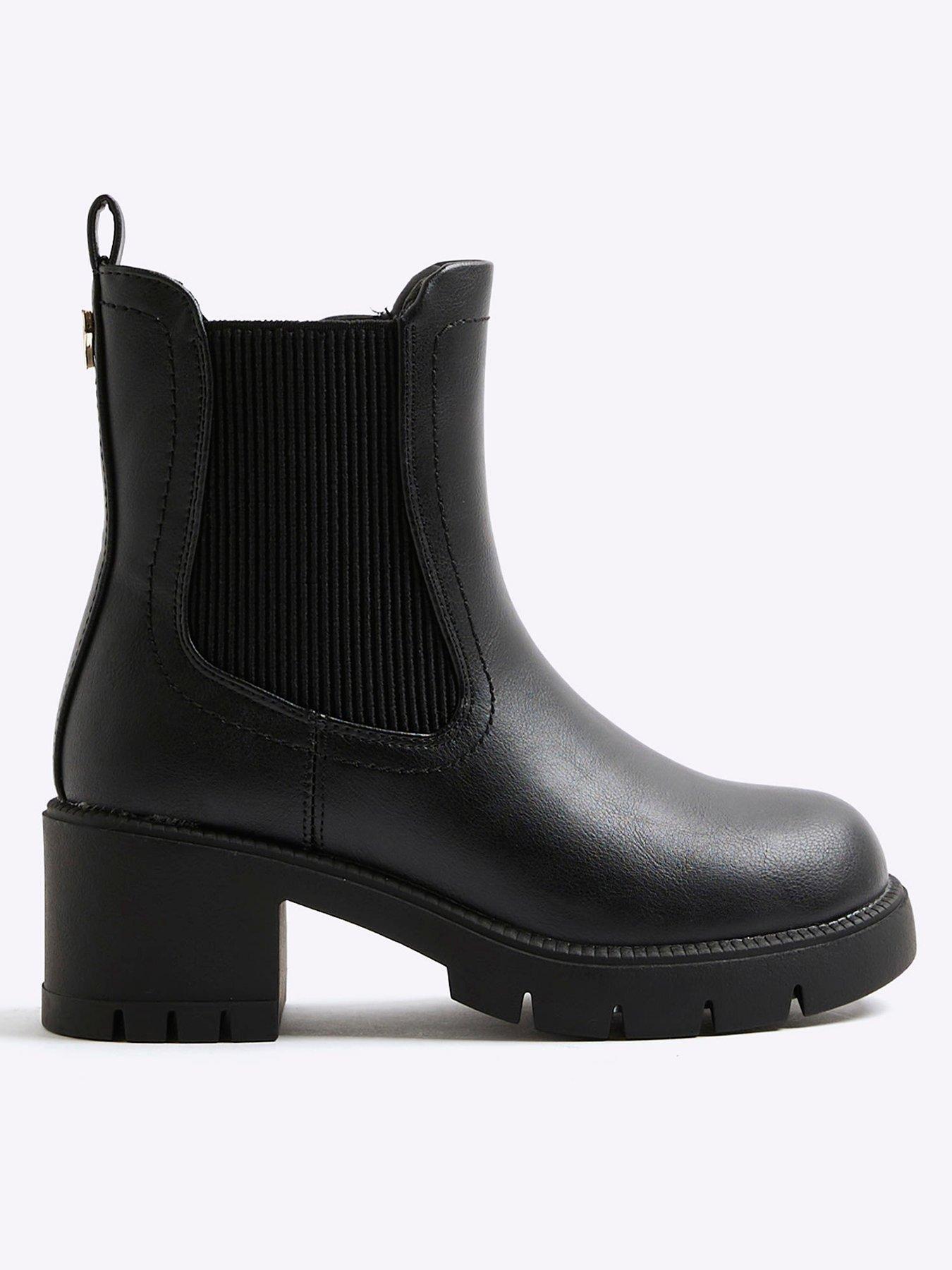 River Island Older Girls Heeled Ankle Boots - Black