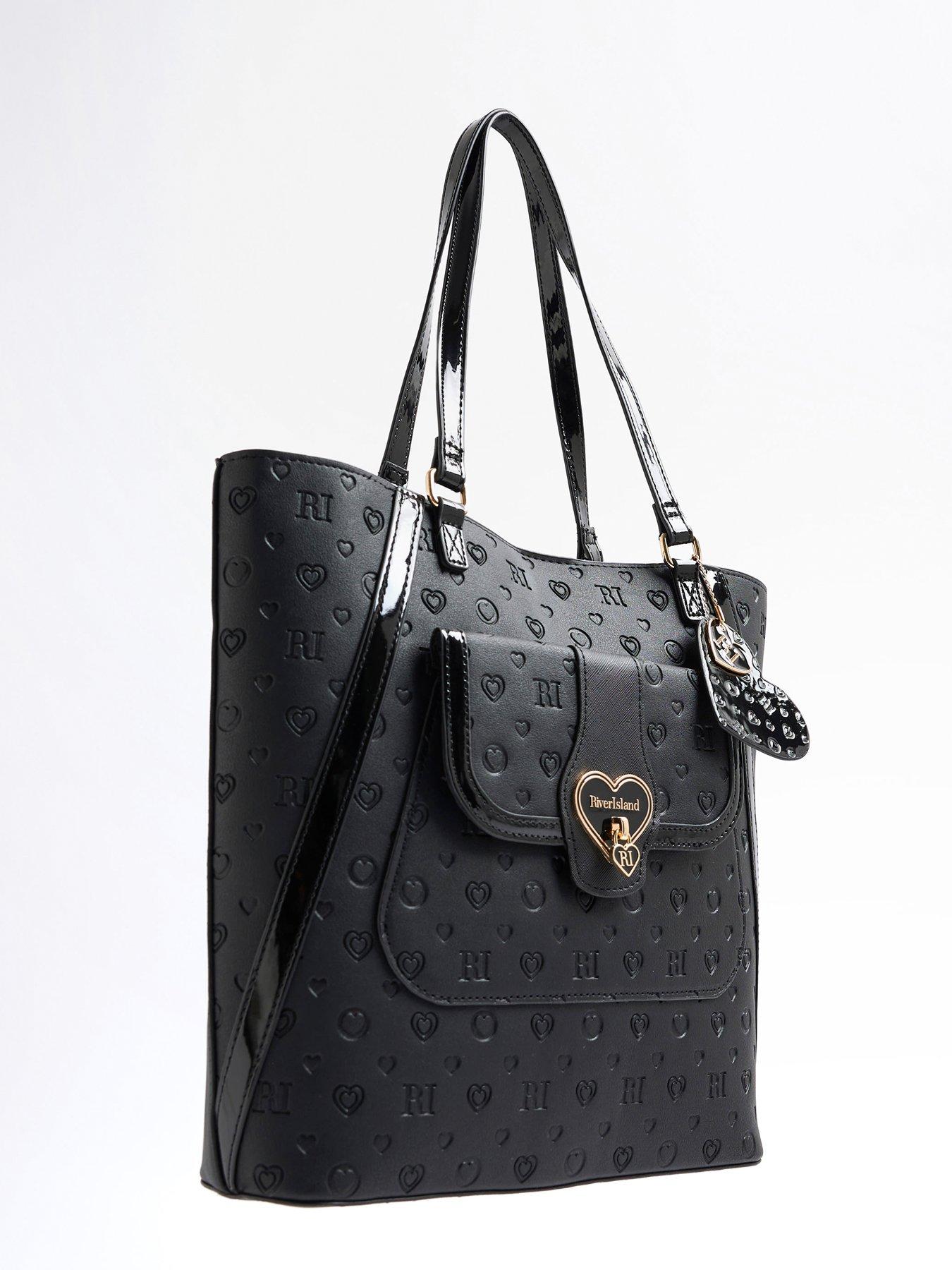 今市隆二　RILY Heart Logo Game Bag Buy Hype. Black Scribble Hearts Pom Pom Backpack from the Next UK
