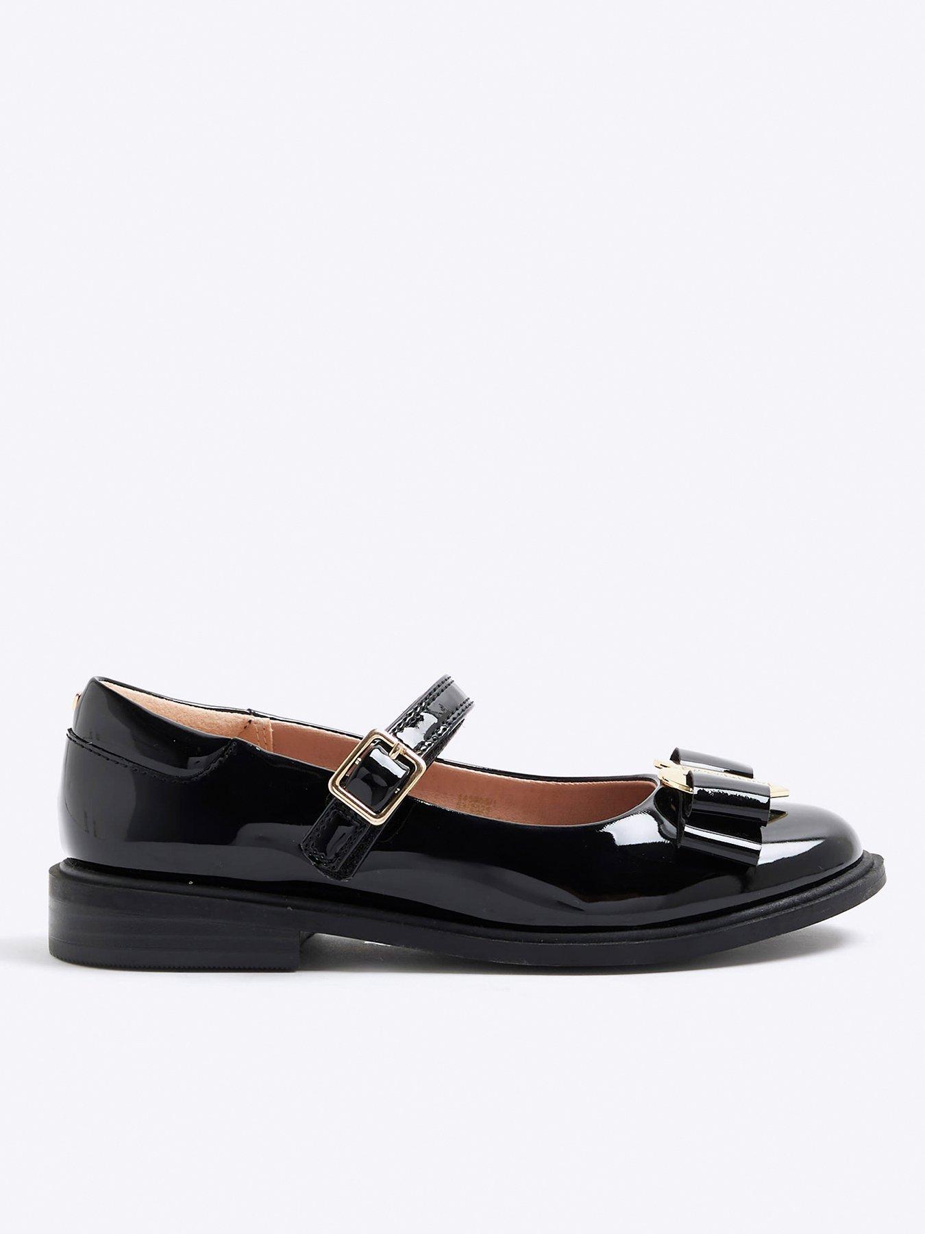 undefined Older Girls Bow Heart Ballet Shoes - Black
