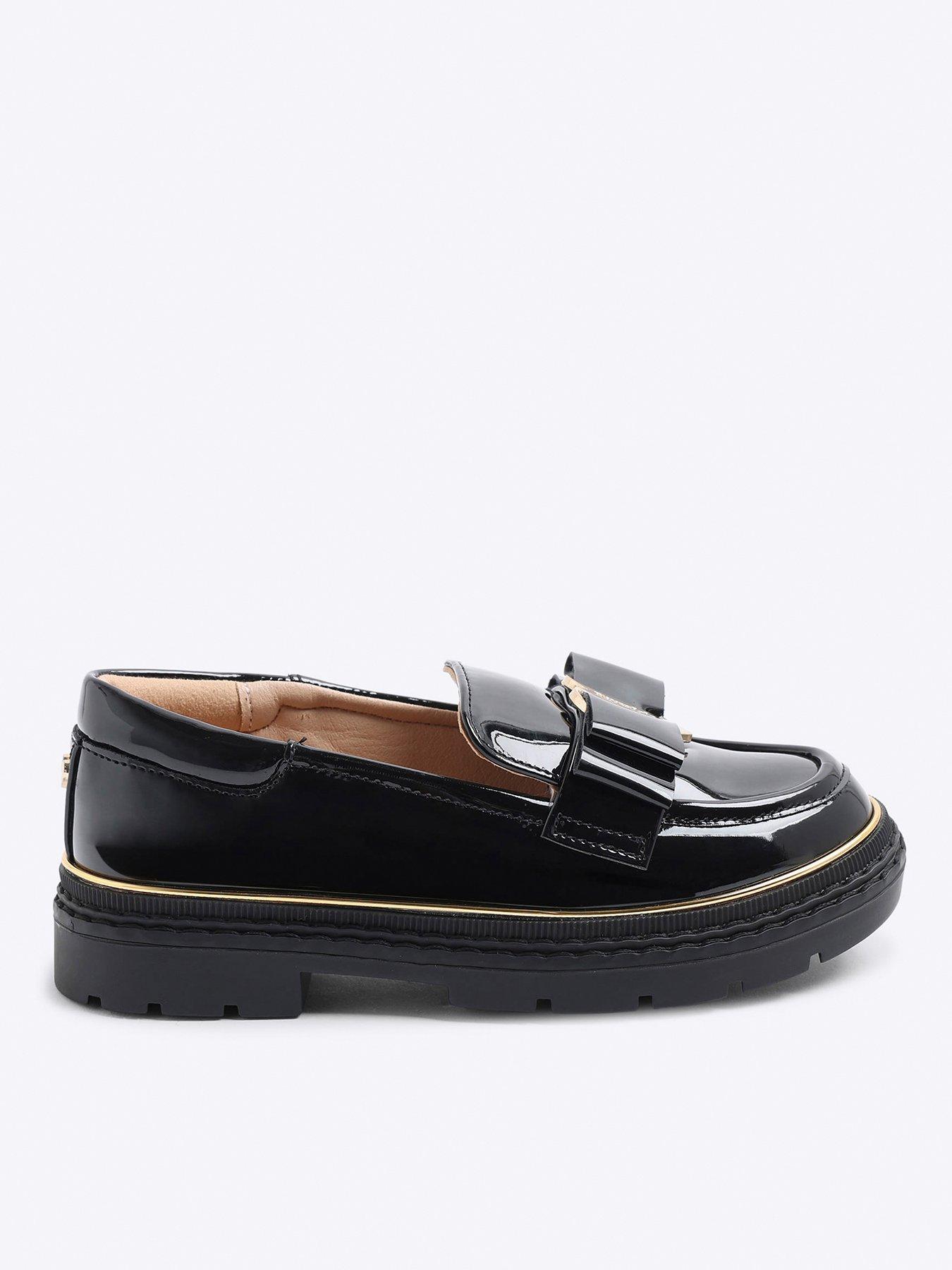 undefined Older Girls Bow Loafers - Black
