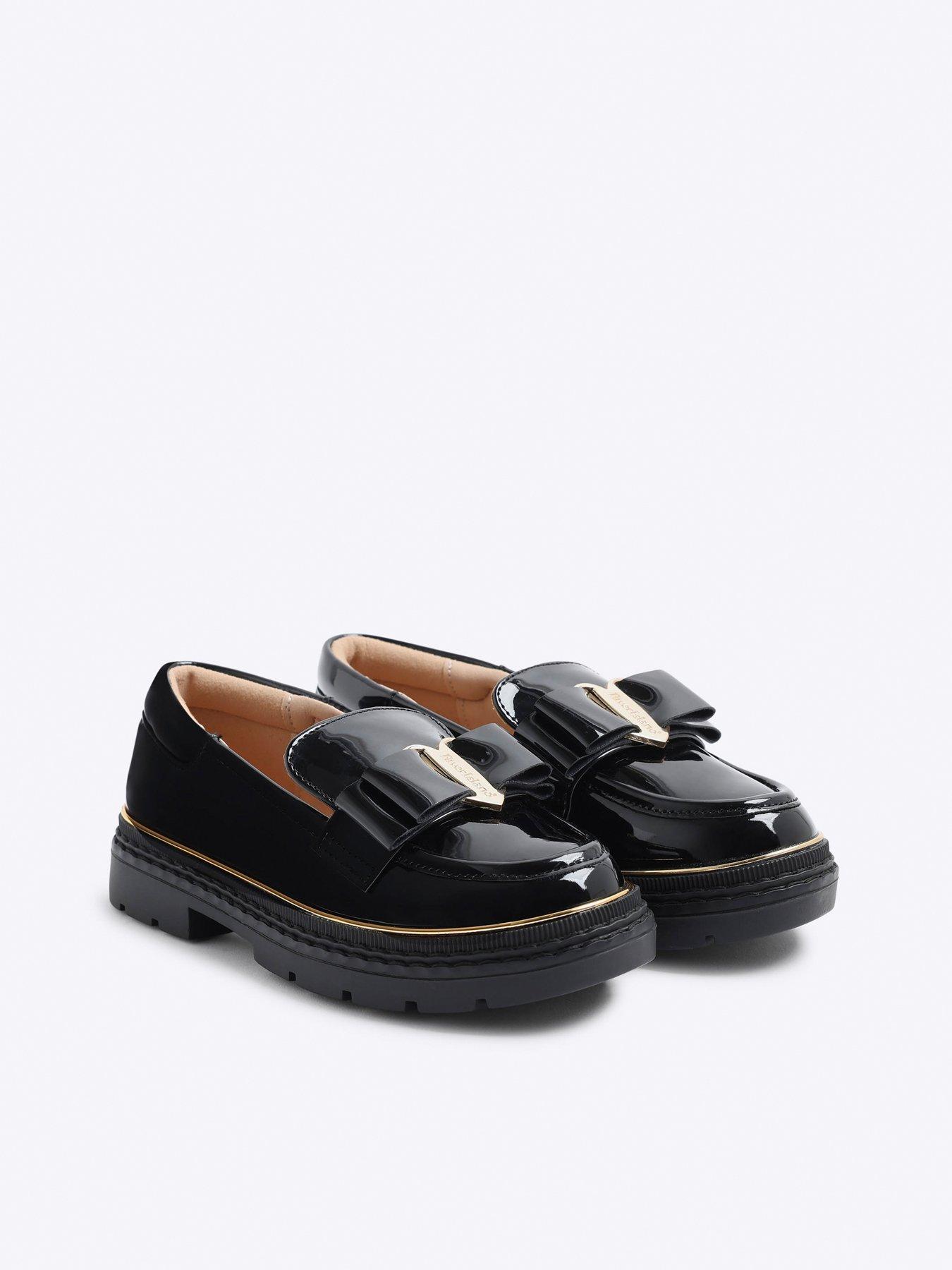 Image 5 of 5 of River Island Older Girls Bow Loafers - Black