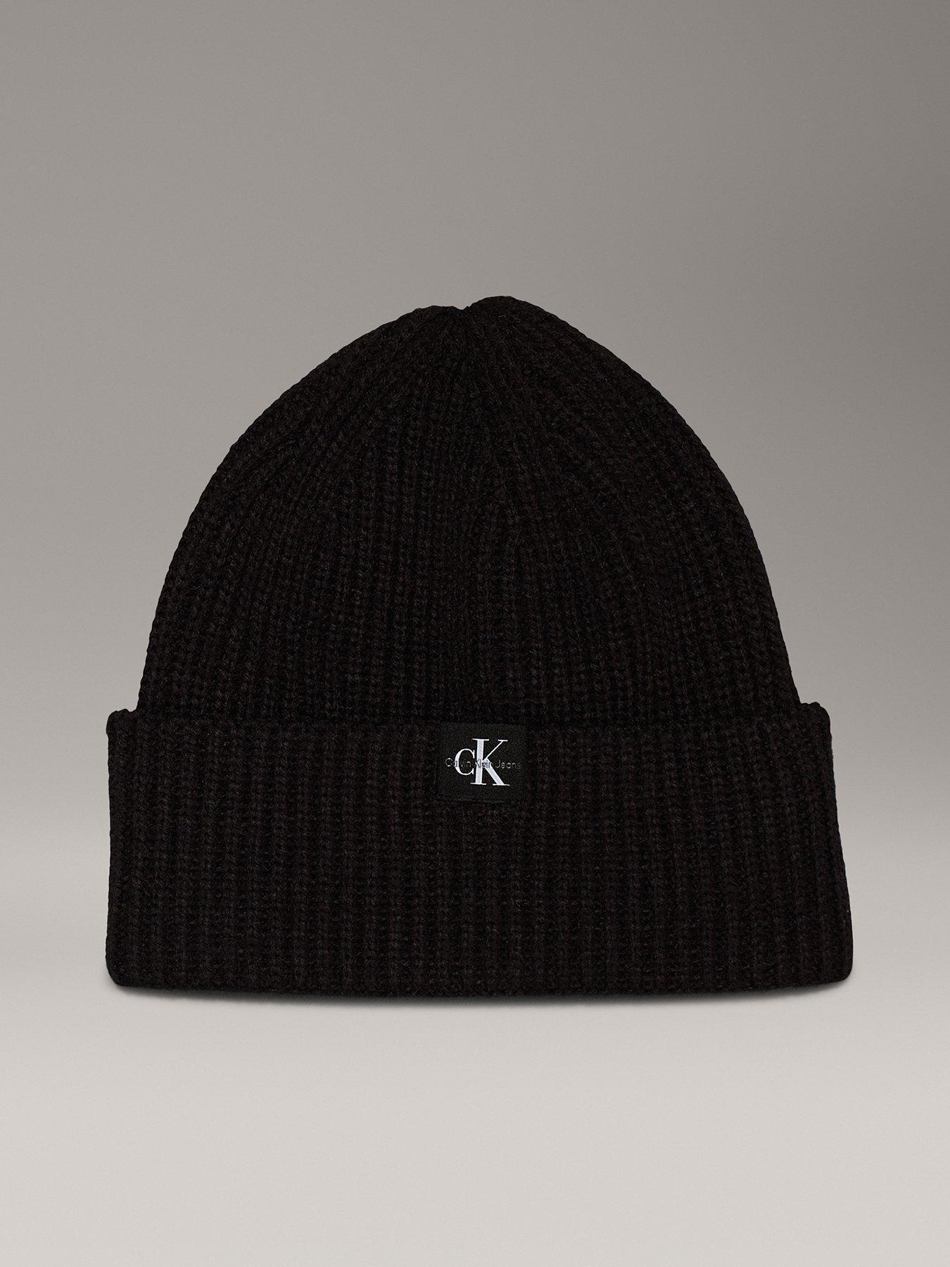 Calvin Klein Jeans Kids Monogram Rib Beanie - Black