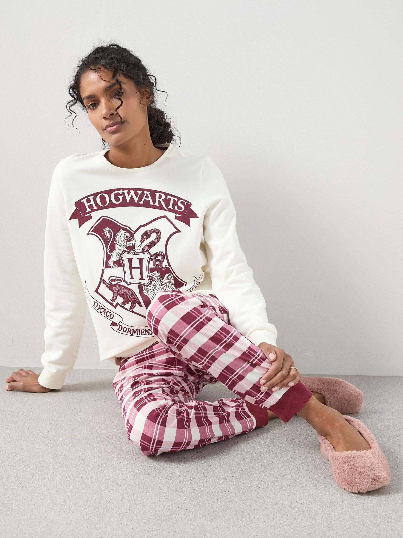 The Very Collection Ladies Harry Potter Sweat Top And Jersey Bottom Pyjama Set - Red