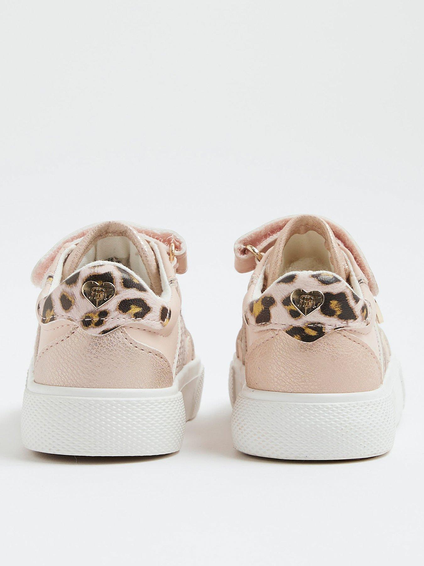 River Island Mini Girls Leopard Plim Shoes Pink Very