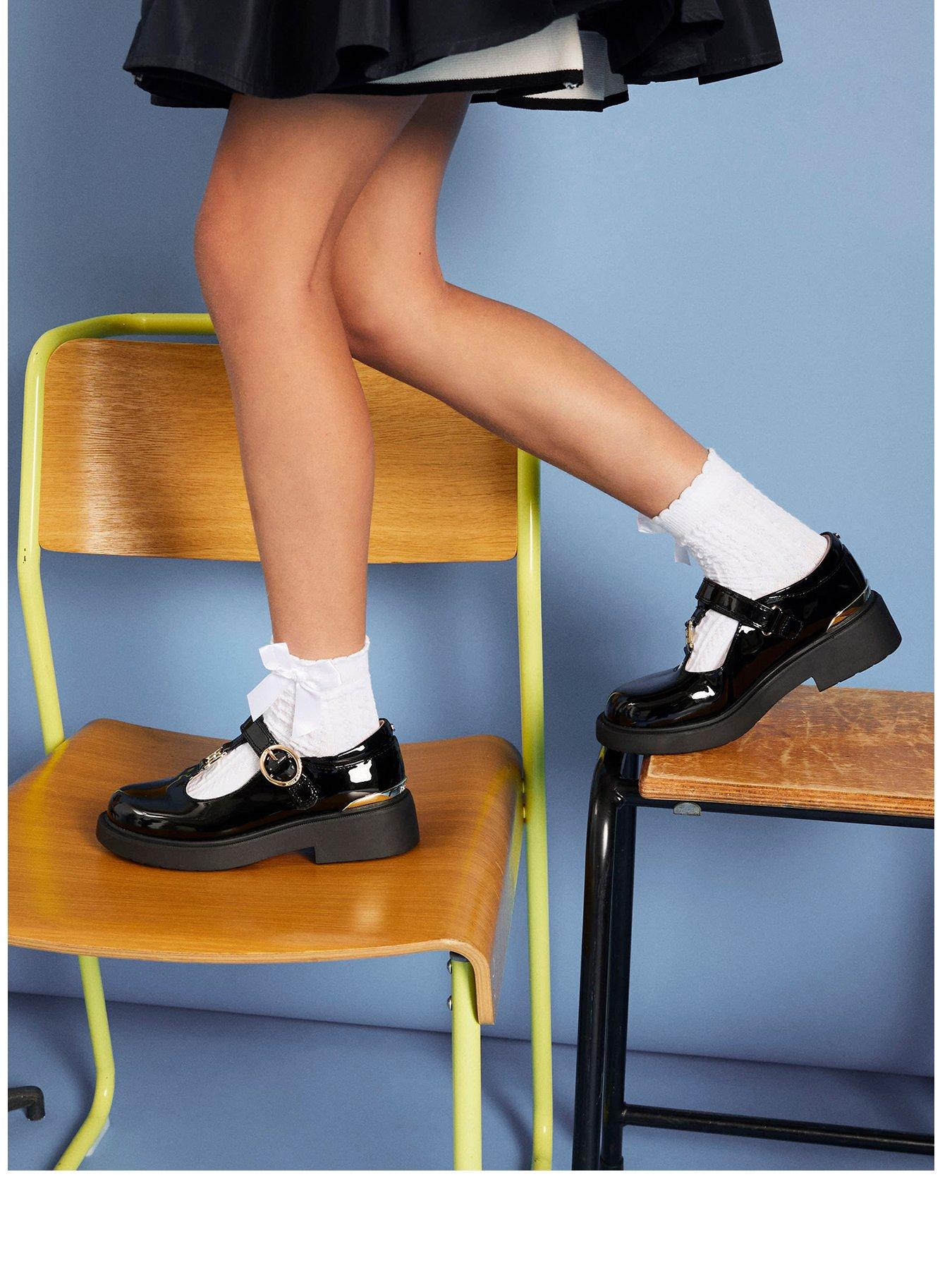 undefined Older Girls T-Bar Mary Jane Shoes - Black