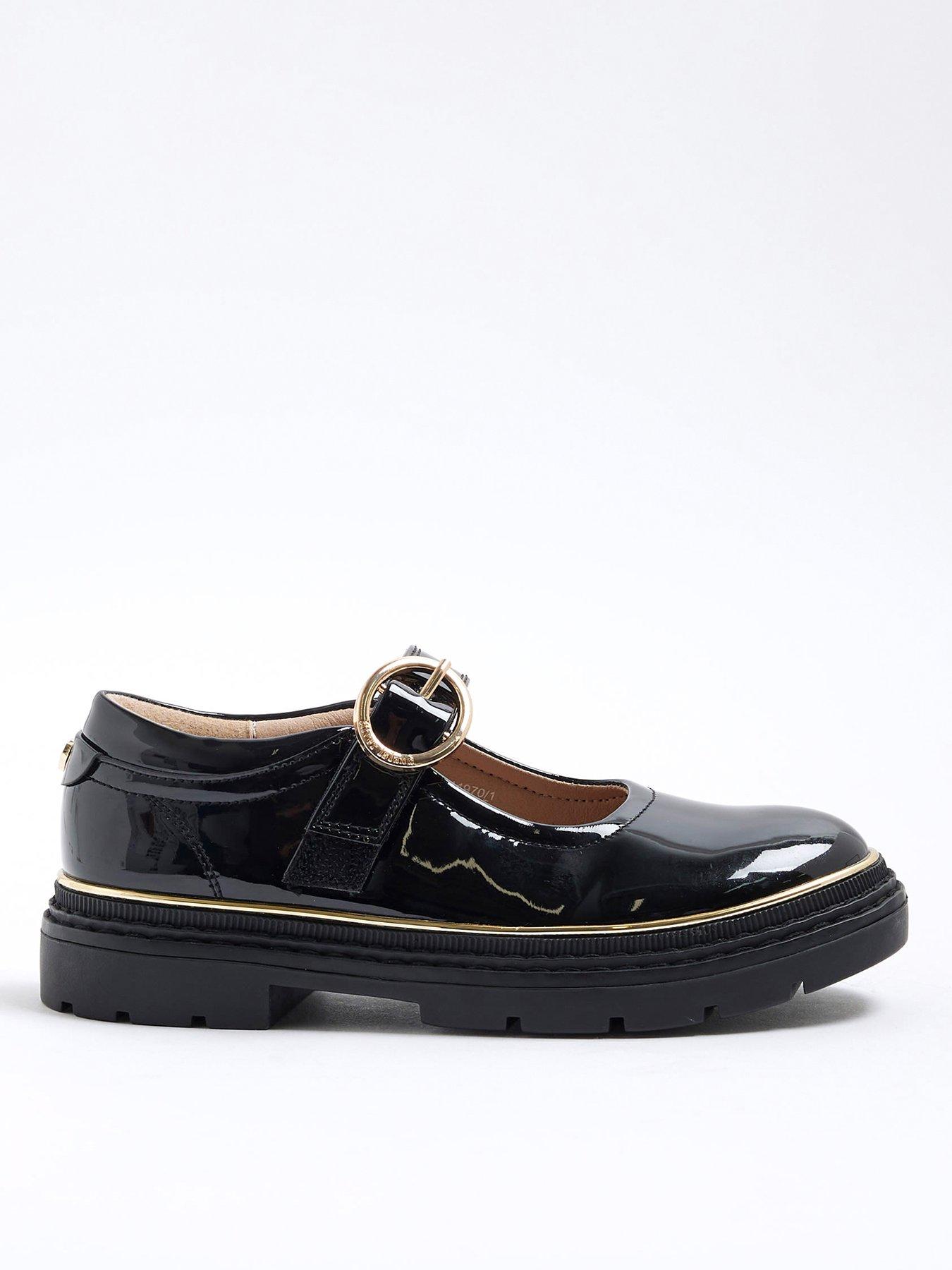 undefined Older Girls Oval Buckle Mary Jane Shoes - Black