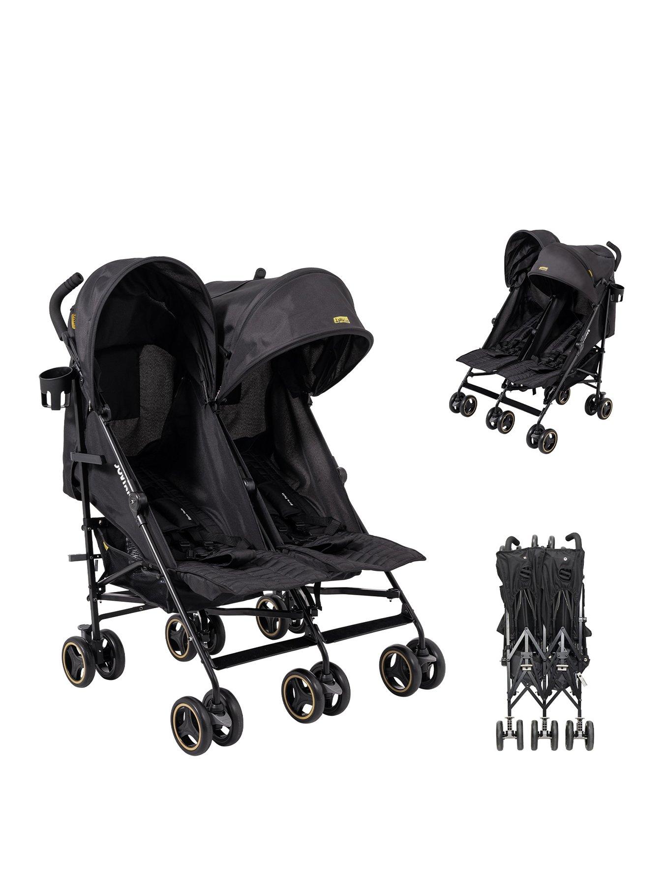 undefined Ezra Twin Stroller - Shadow Black