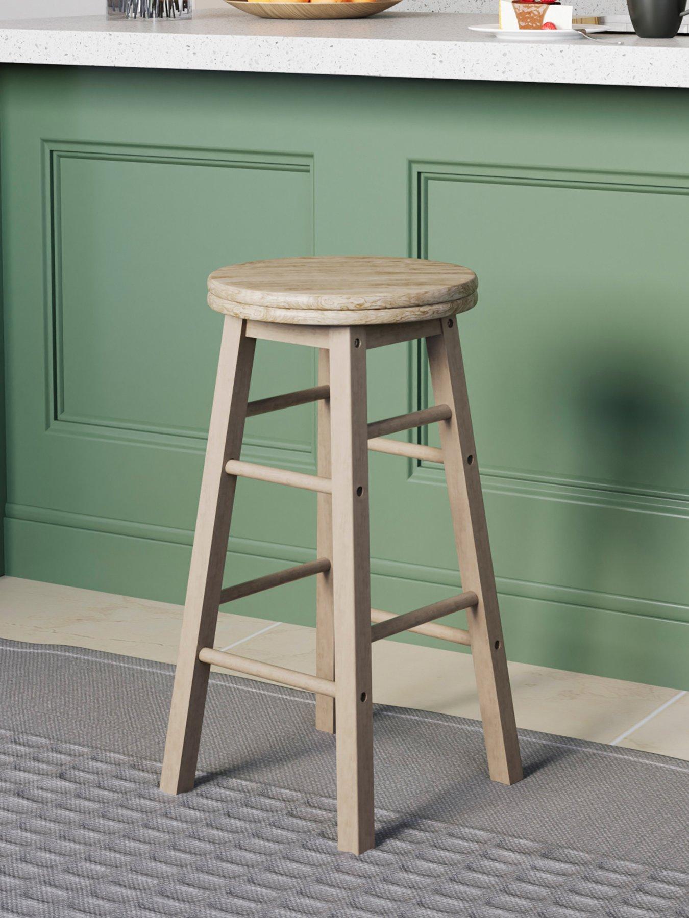 undefined Chef Vida Wooden Revolving Bar Stool