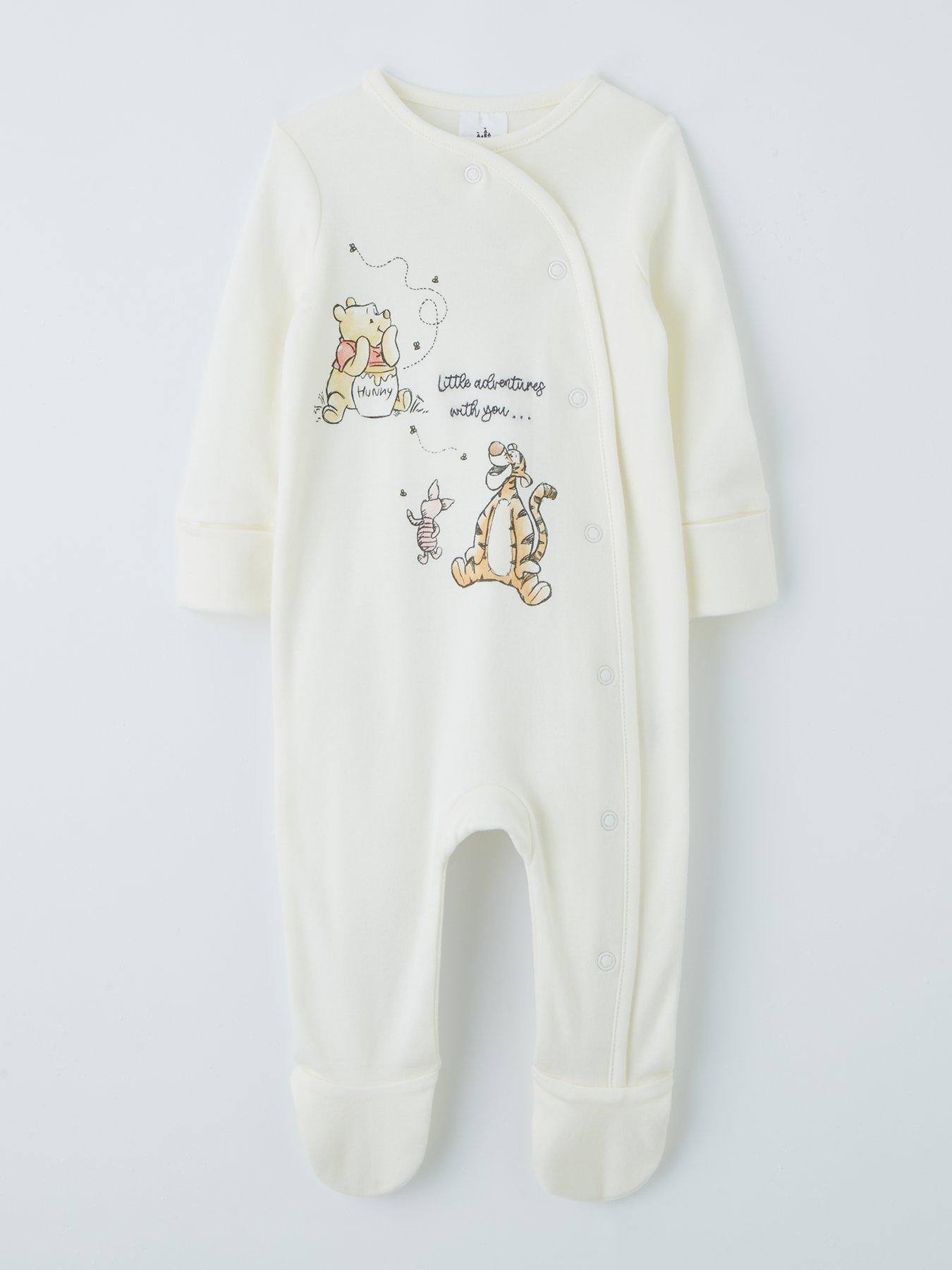 Image 2 of 4 of Winnie The Pooh Disney Winnie The Pooh 2 Pack Sleepsuit - Cream