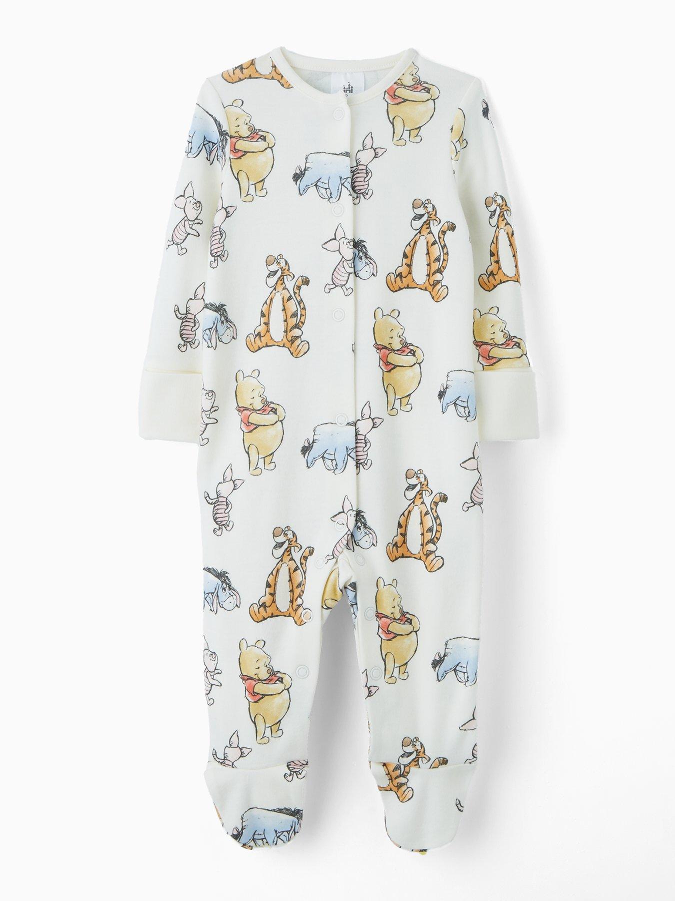 Image 3 of 4 of Winnie The Pooh Disney Winnie The Pooh 2 Pack Sleepsuit - Cream