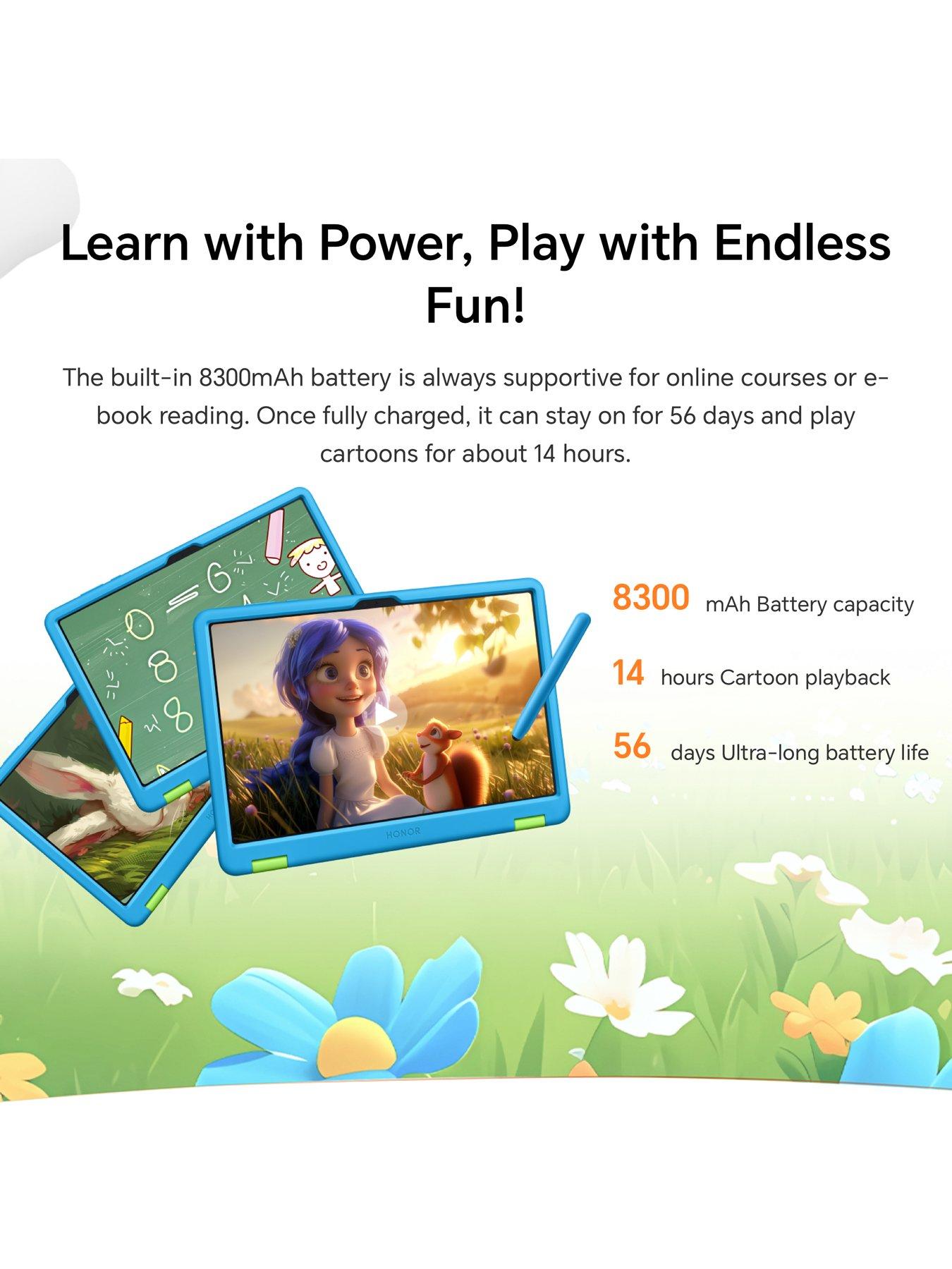 Image 6 of 7 of Honor Pad X8a Kids Edition 4/128GB with JBUDDIES Children's On-ear Headphones Blue/Grey