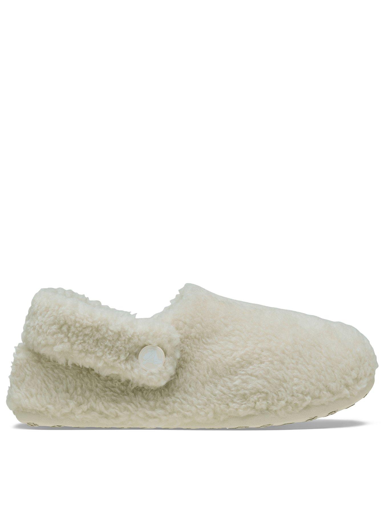 Crocs Infant / Junior Classic Cozzzy Slippers, Beige, Size 8 Younger