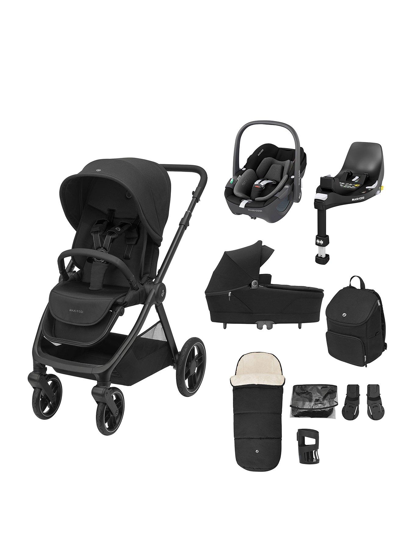 Maxi-Cosi Oxford + 9 Piece Complete Pushchair Travel System - Twillic Black