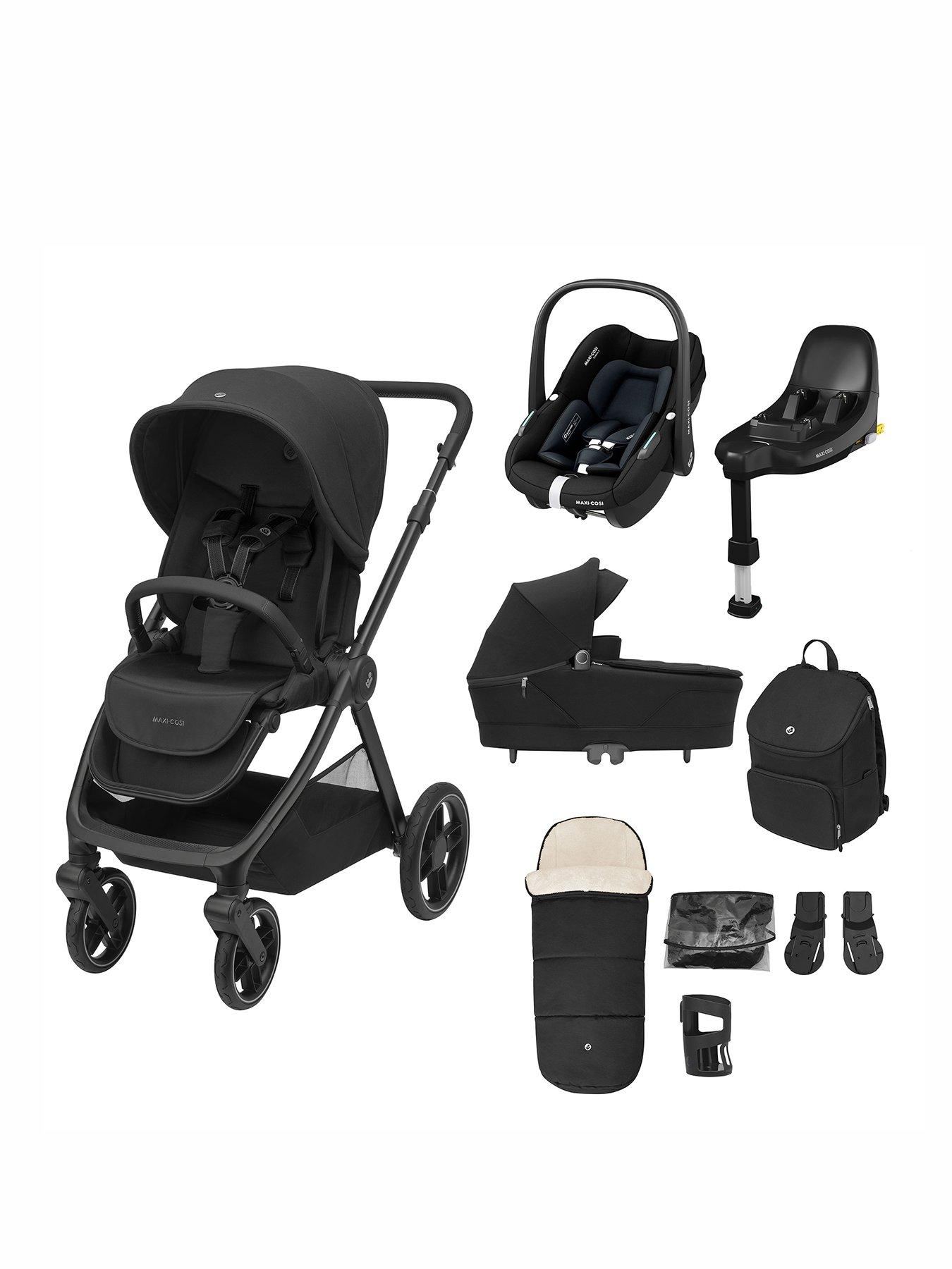 Maxi-Cosi Oxford + 9 Piece Select Pushchair Travel System - Twillic Black