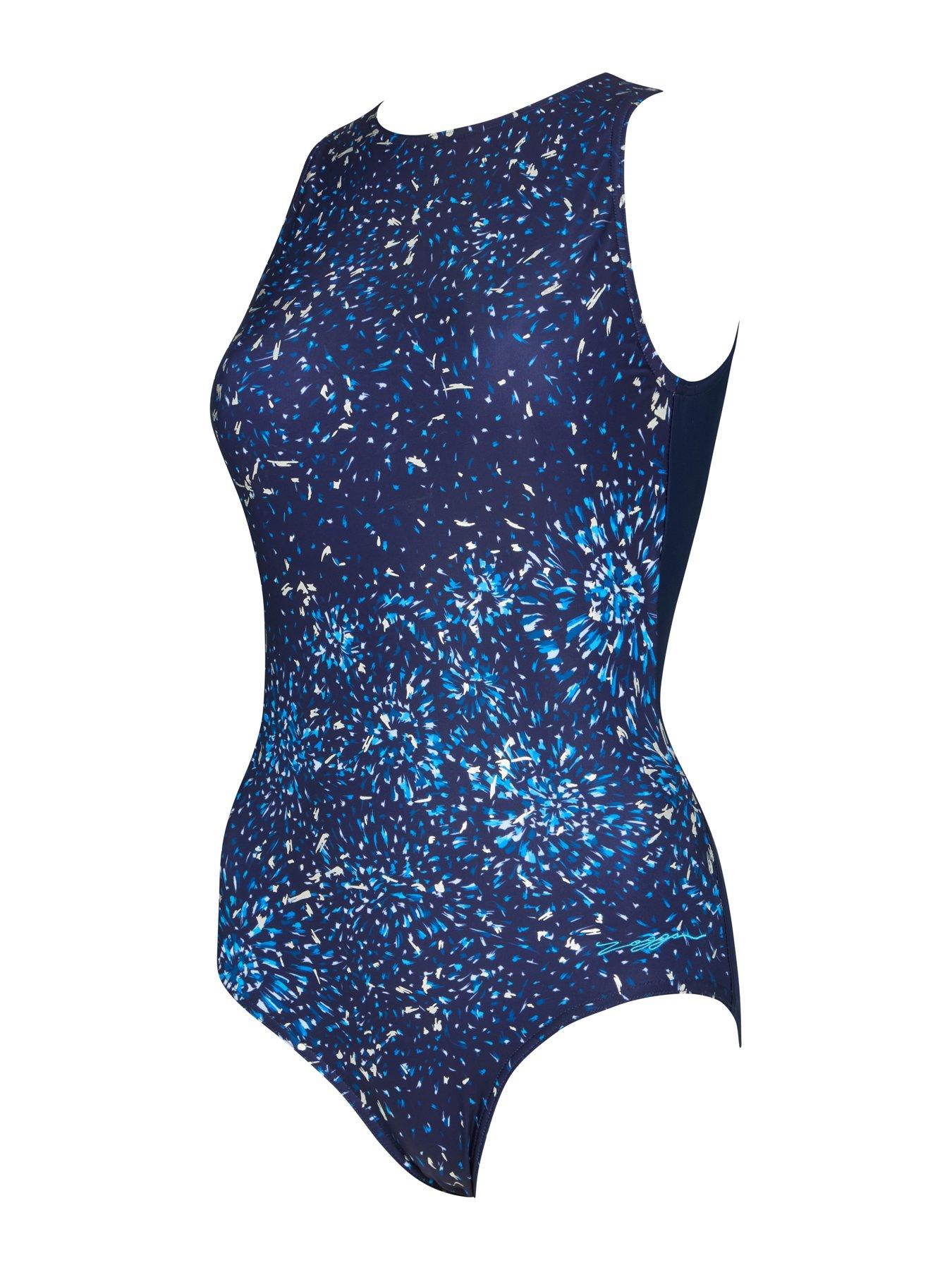 Image 3 of 5 of Zoggs Women's Boronia Hi Front Swimsuit - Navy