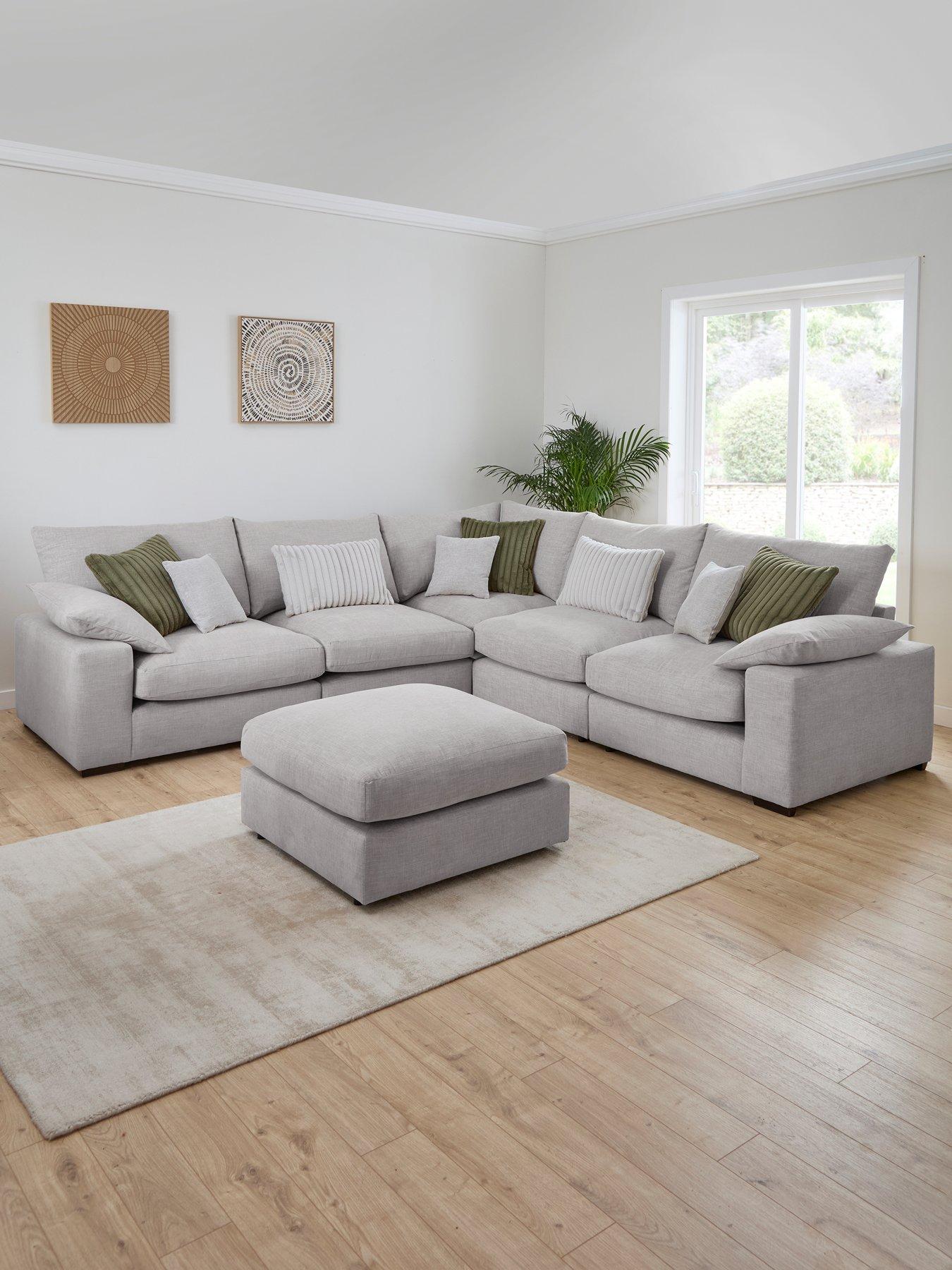 undefined Aston Double Arm Mod Corner With Footstool - Made to Order in the UK
