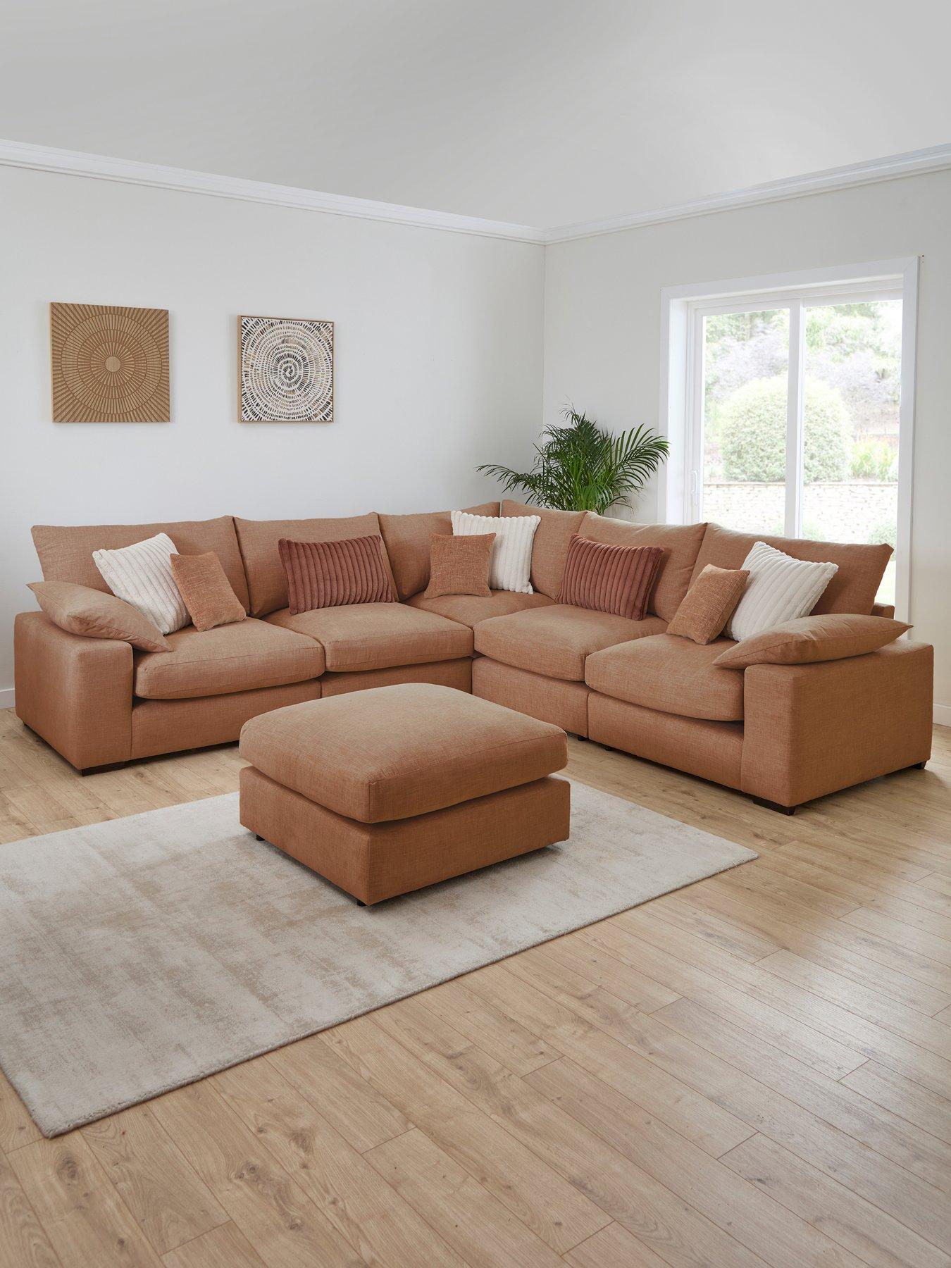 The Very Collection Aston Double Arm Modular Corner Sofa with Footstool - Made to Order in the UK